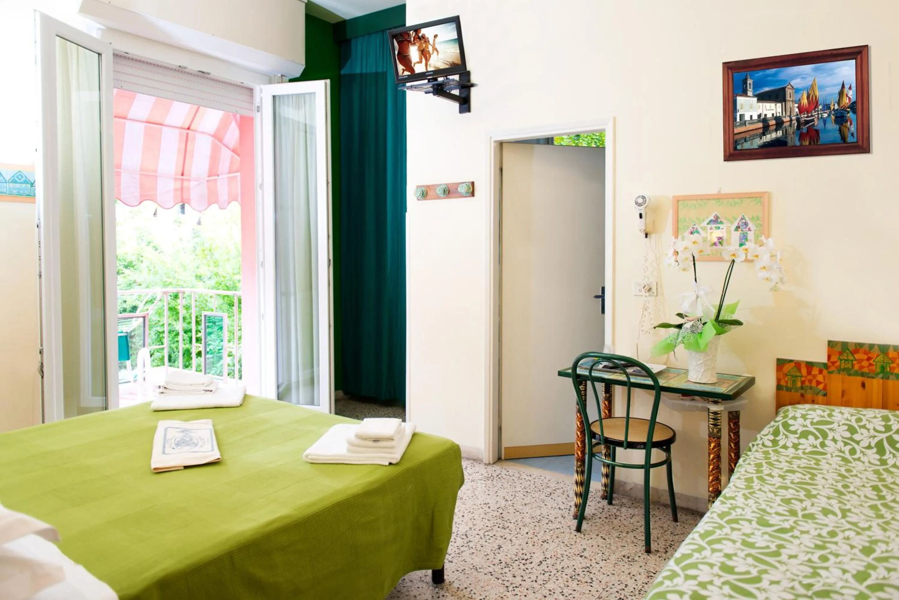 Bed in Hotel Villa Rosa