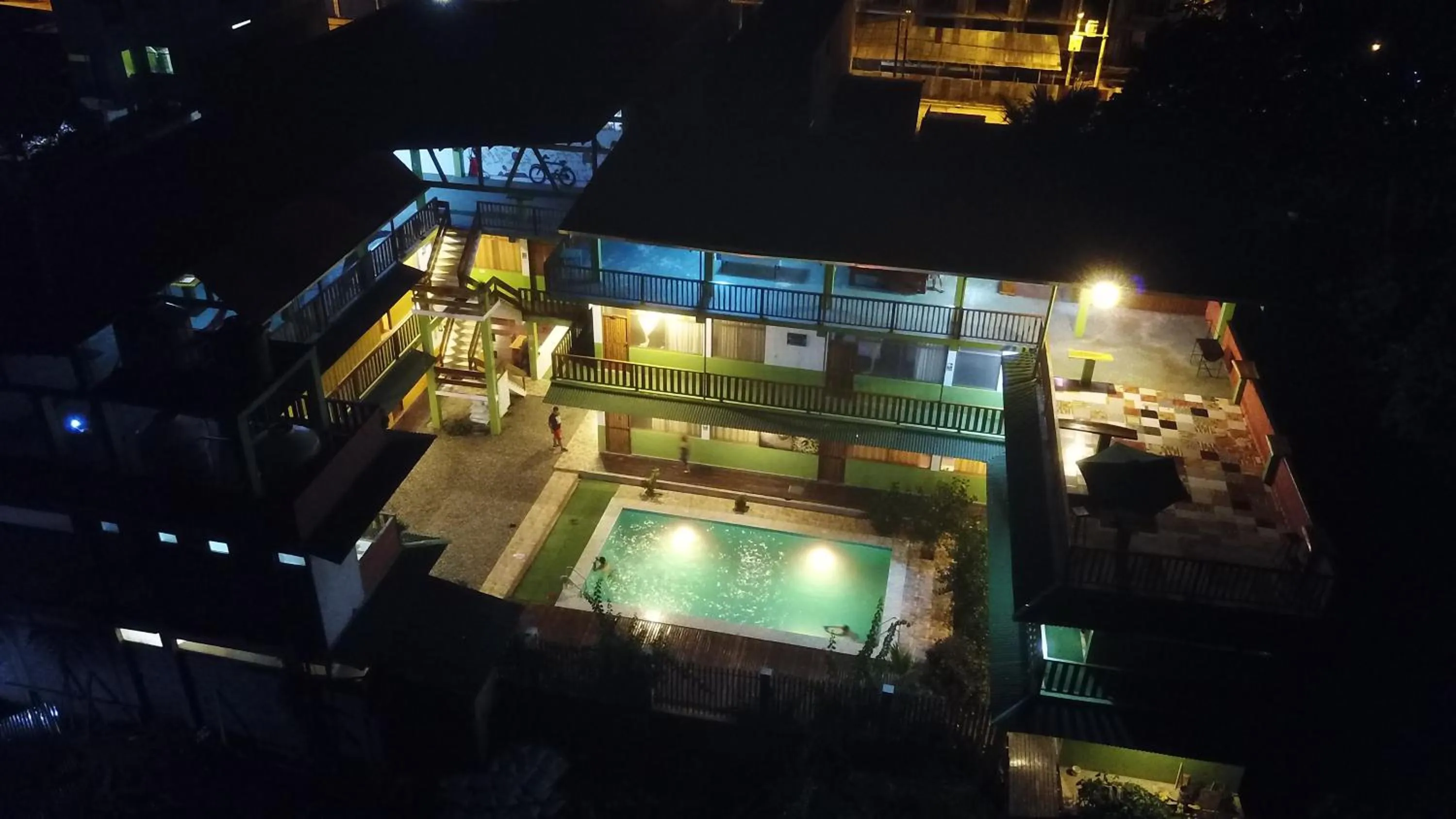 Pool view in Tambopata Hostel