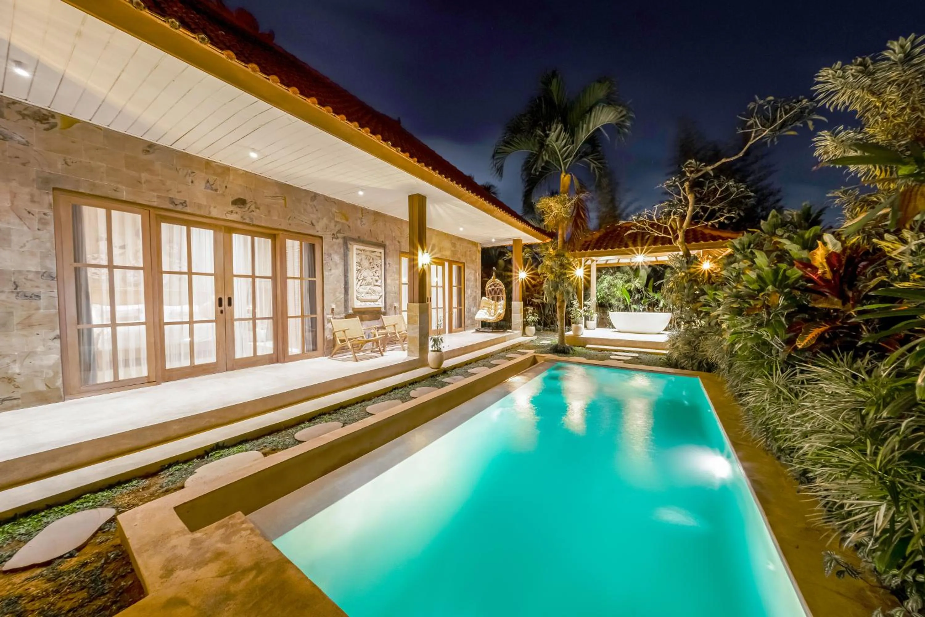 Property building in Nyaman Villas by EVDEkimi - Romantic escape among rice fields with Pool, Terrace - Long stay extras