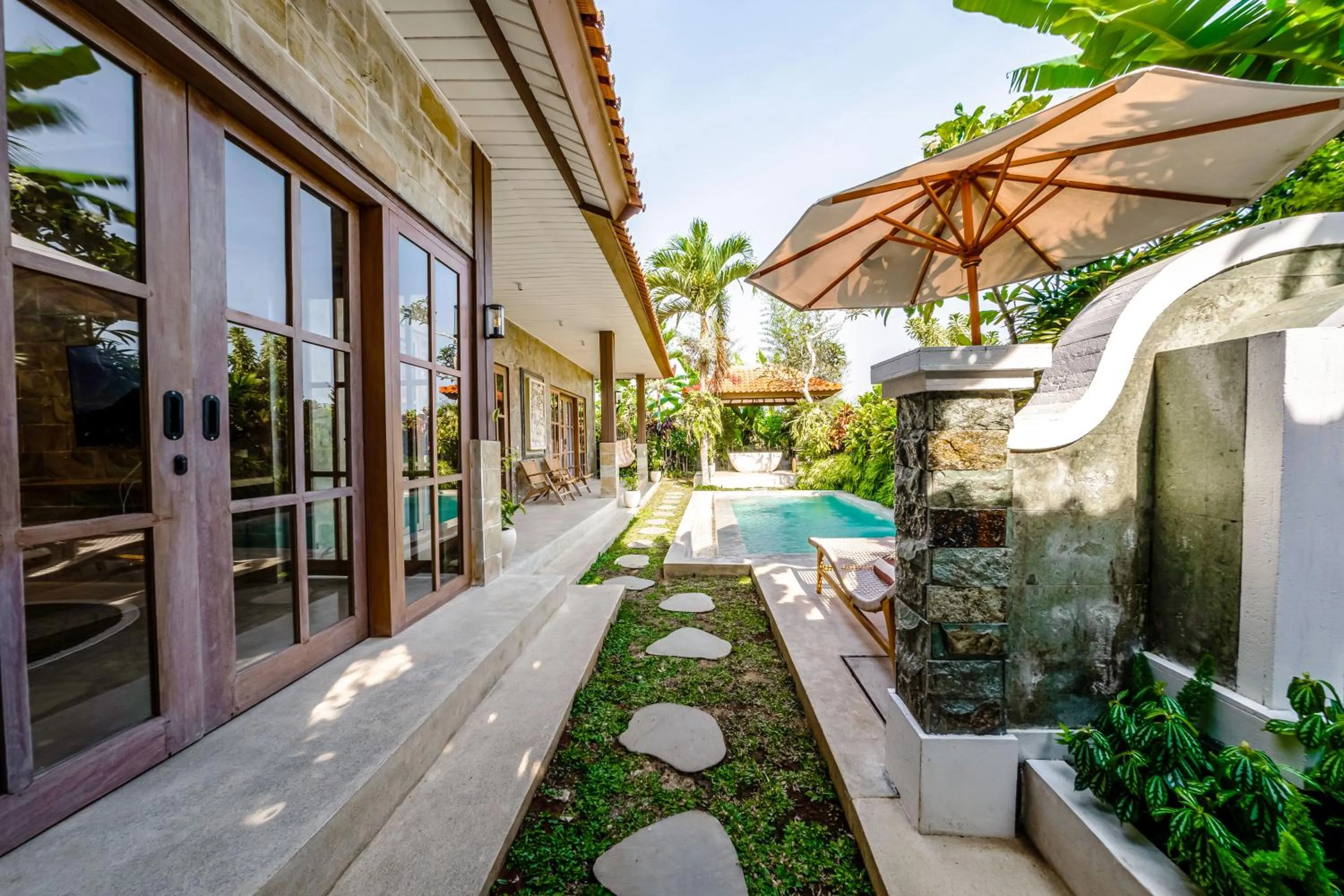 Property building in Nyaman Villas by EVDEkimi - Romantic escape among rice fields with Pool, Terrace - Long stay extras