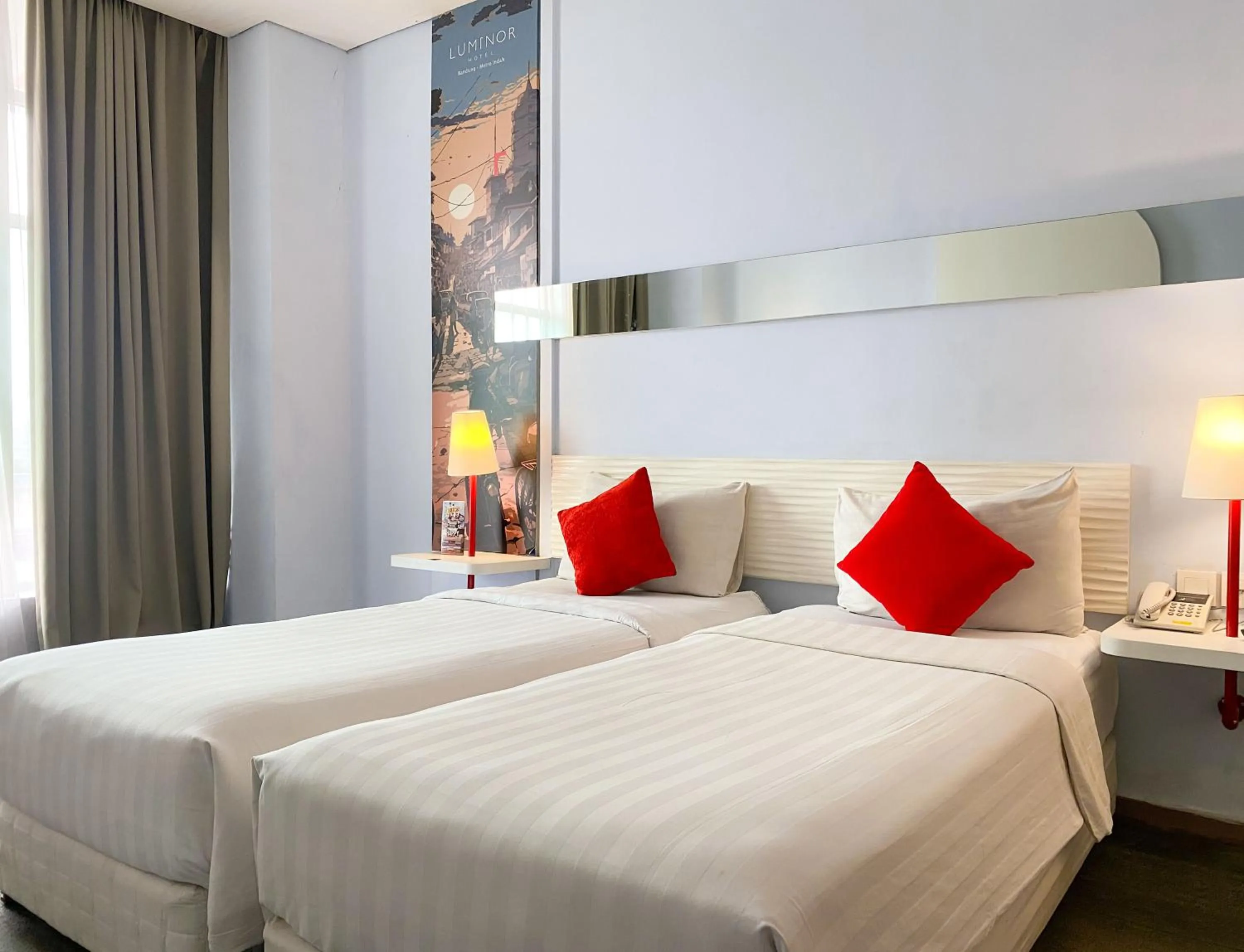 Bedroom, Bed in Luminor Hotel Metro Indah Bandung - Free Breakfast - Free Exclusive Gym - Free Aesthetic Afternoon Tea or Coffee