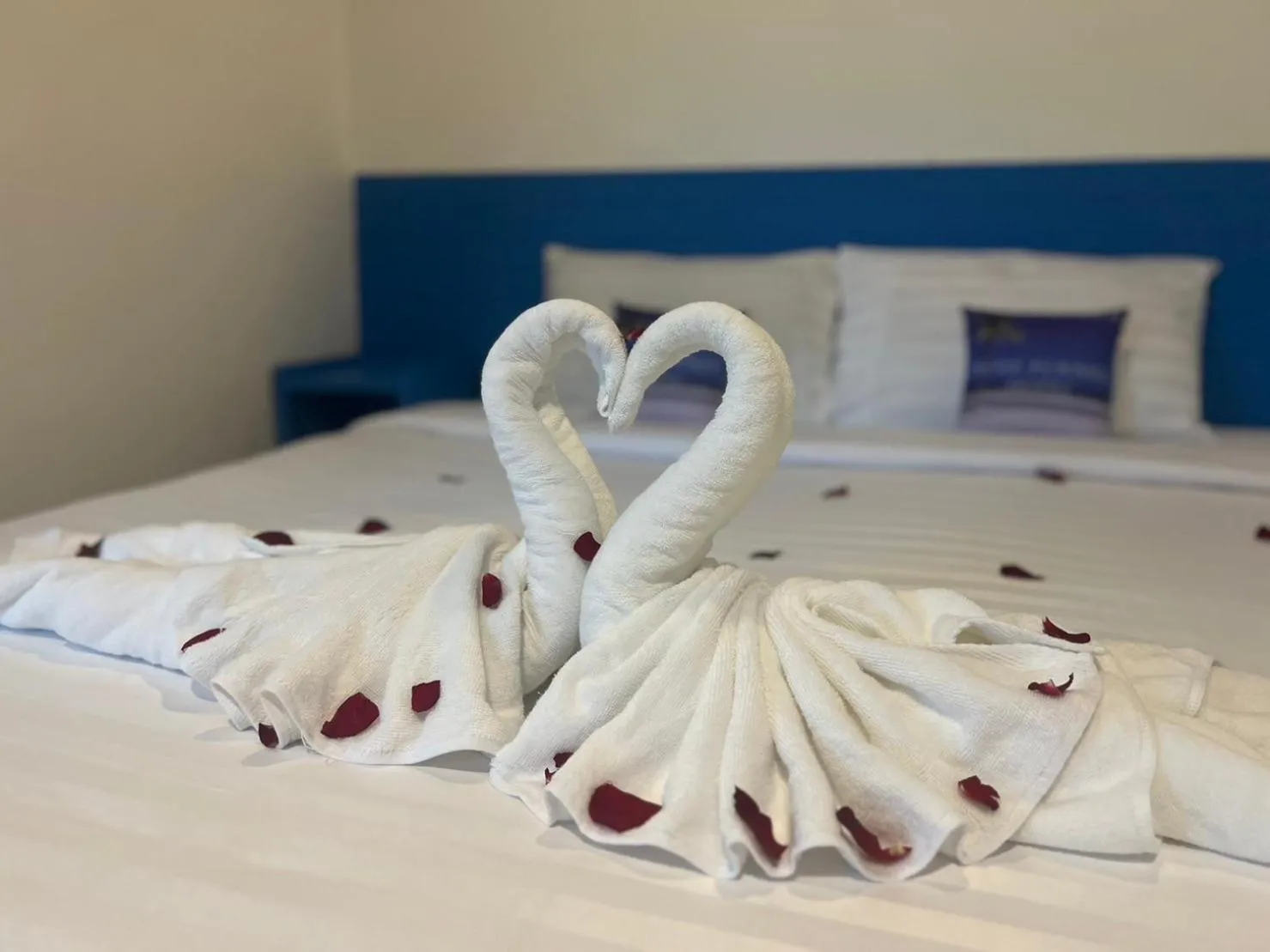 Bed in Blue Planet Hotel