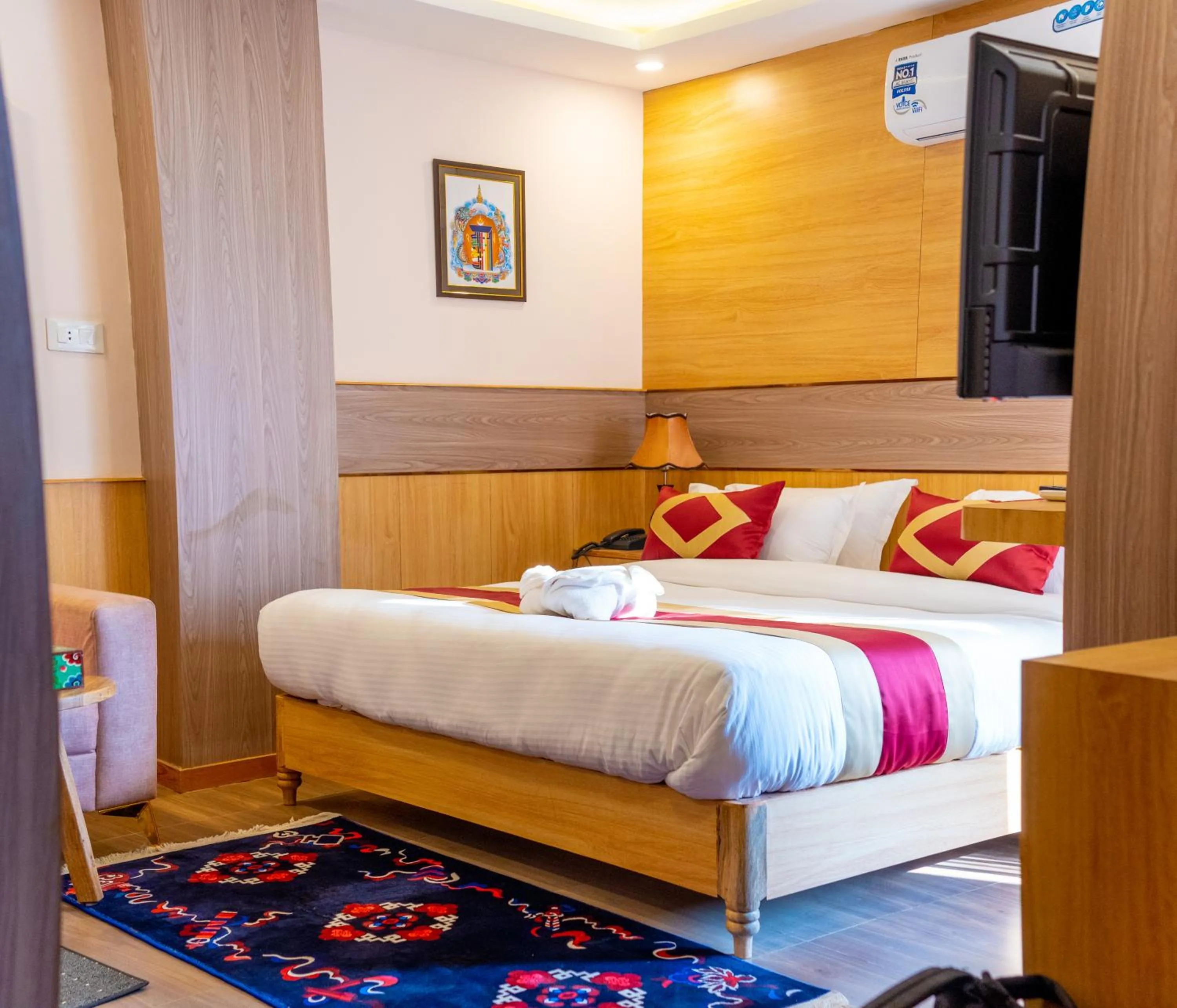 Bed in Hotel Yakroo Manang