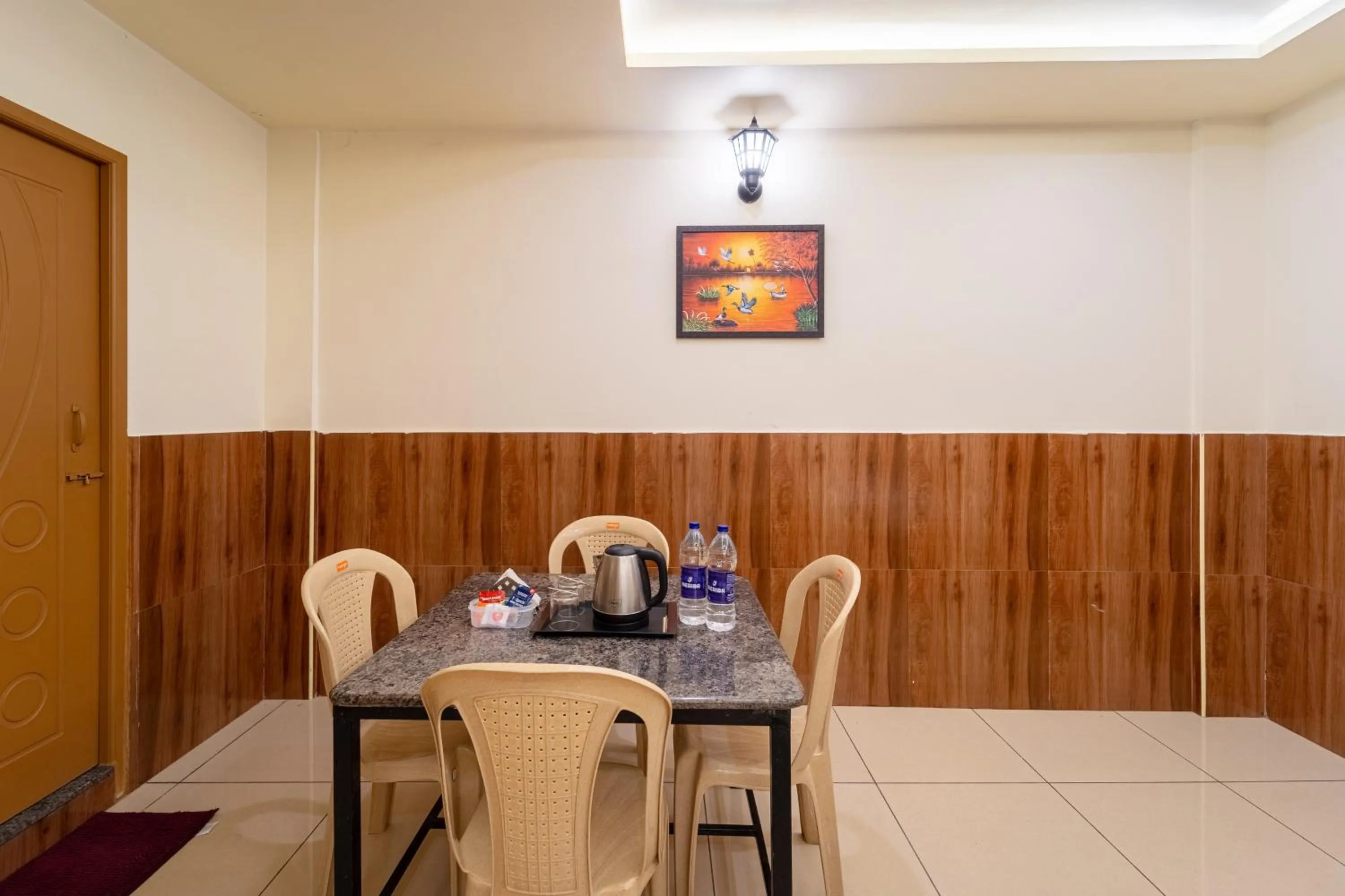 Seating area in Pondy Stay