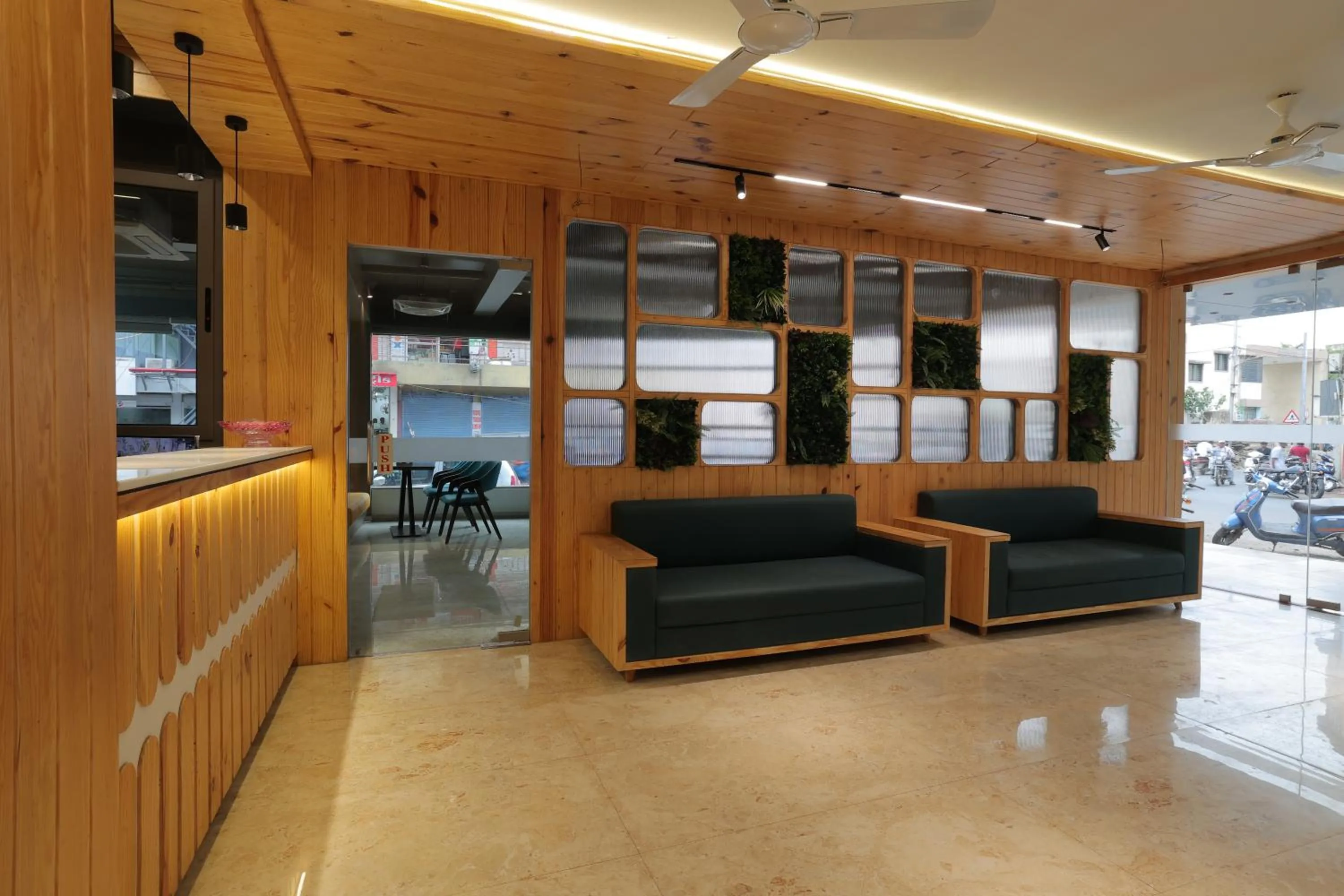 Seating area in Hotel Shayan Inn