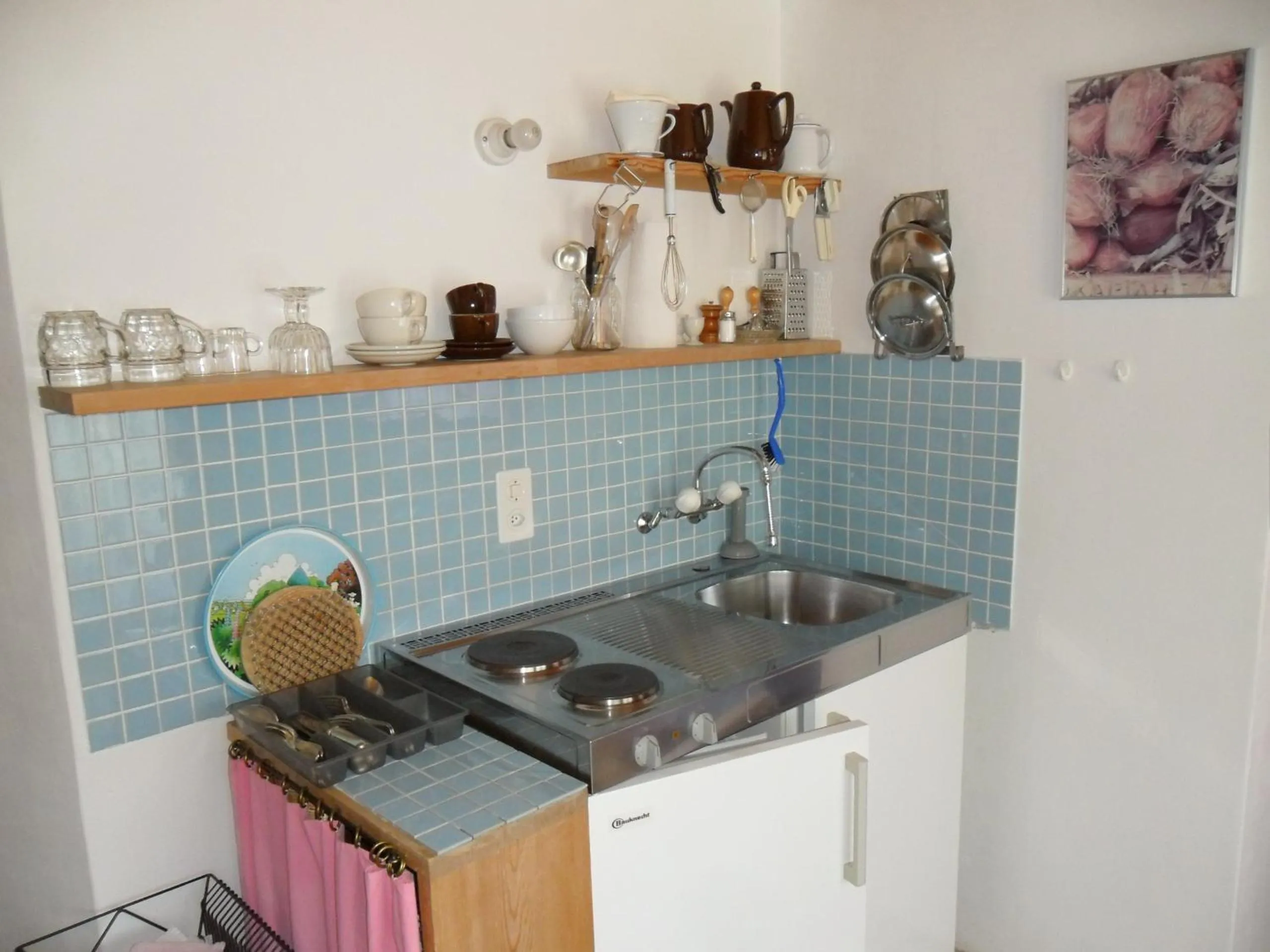 Kitchen or kitchenette in Hotel Haus am Waldrand