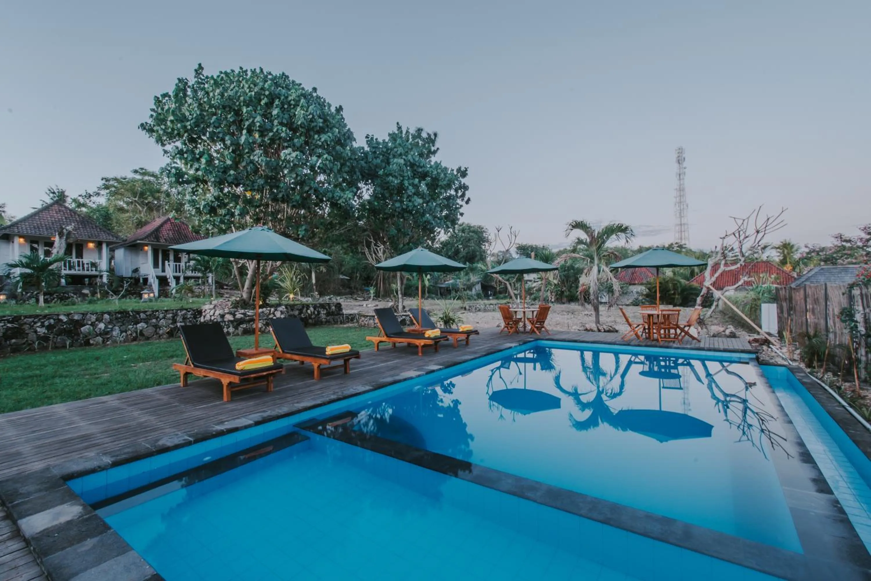 Pool view in Paluh Beach Huts