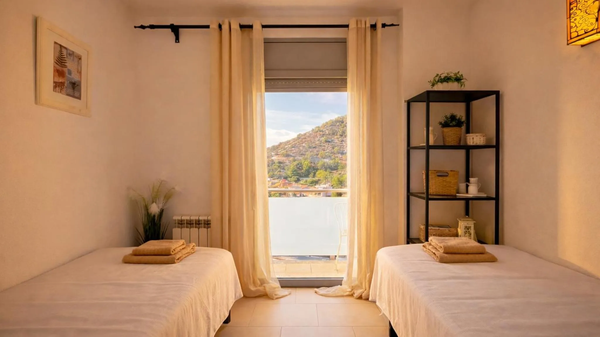 Bed in Modern Duplex in Sitges with Private Parking, Sea Views & Terrace