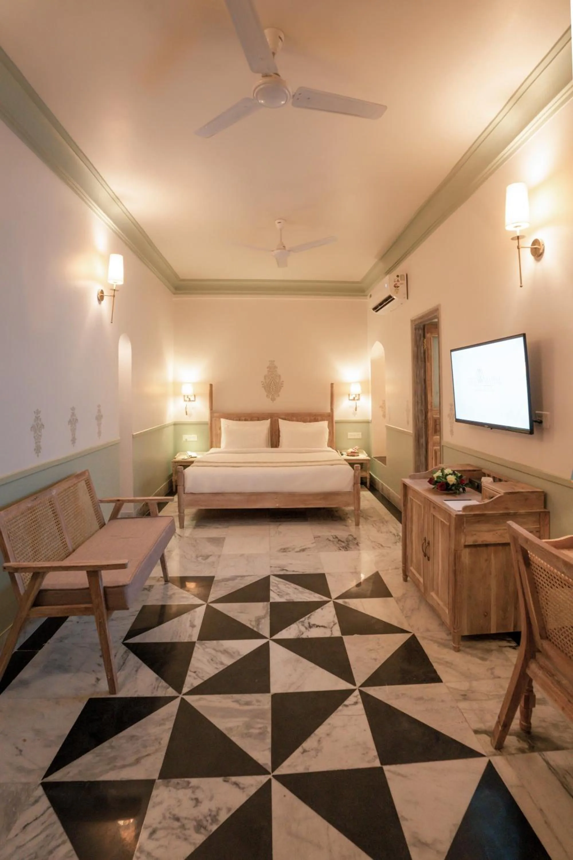 Bedroom, Bed in Dev Mahal - A Boutique Heritage Hotel