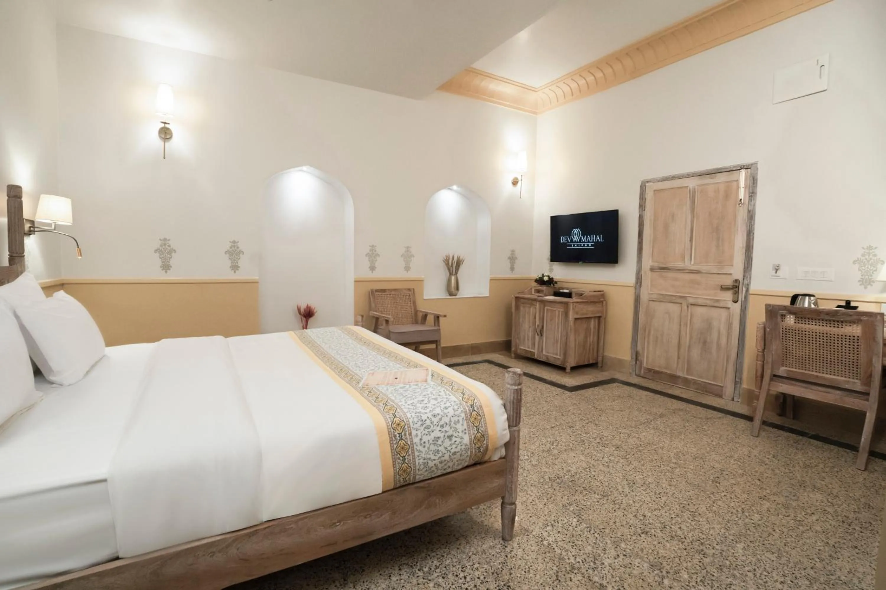 Bedroom, Bed in Dev Mahal - A Boutique Heritage Hotel