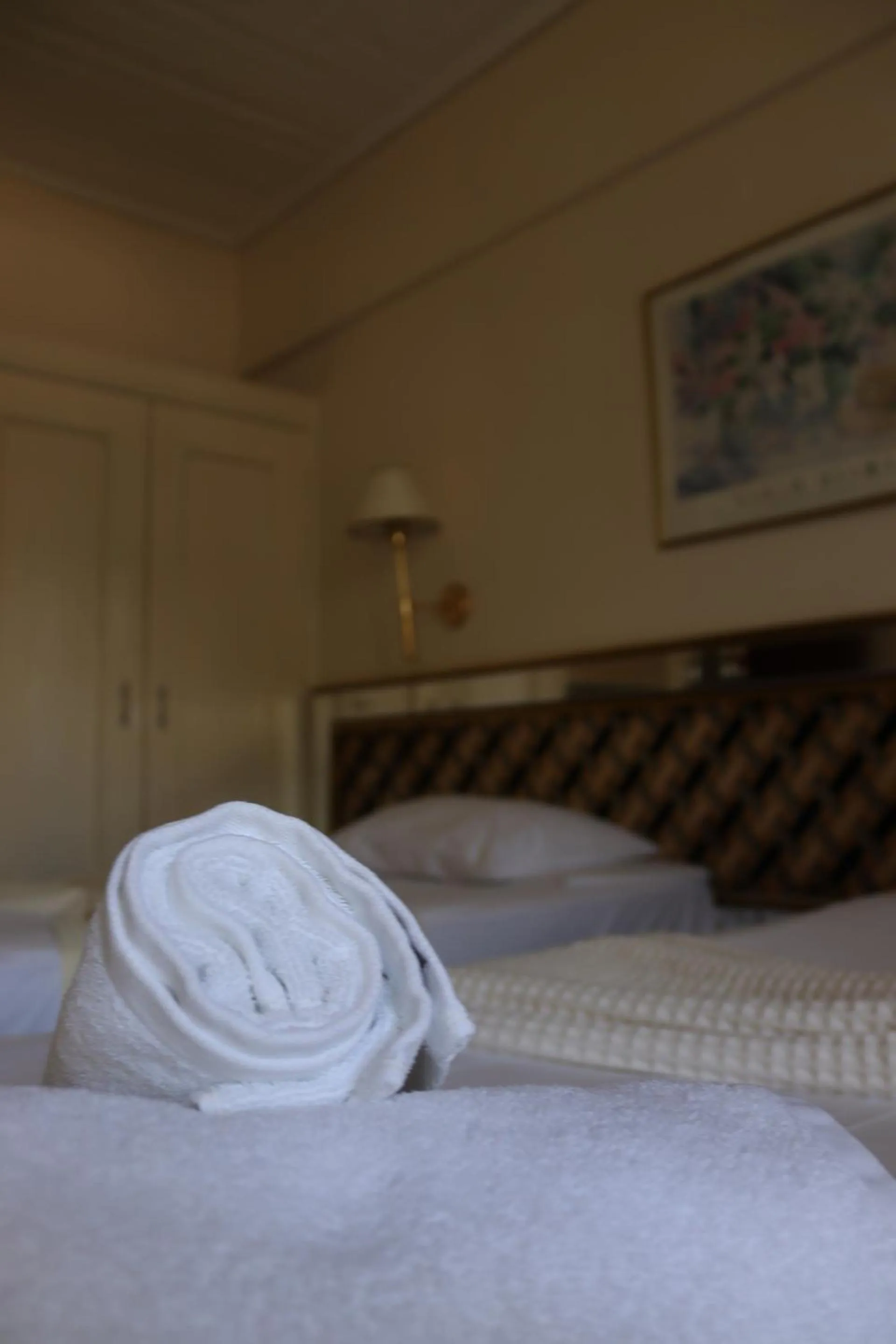 Bed in Hotel Theoxenia