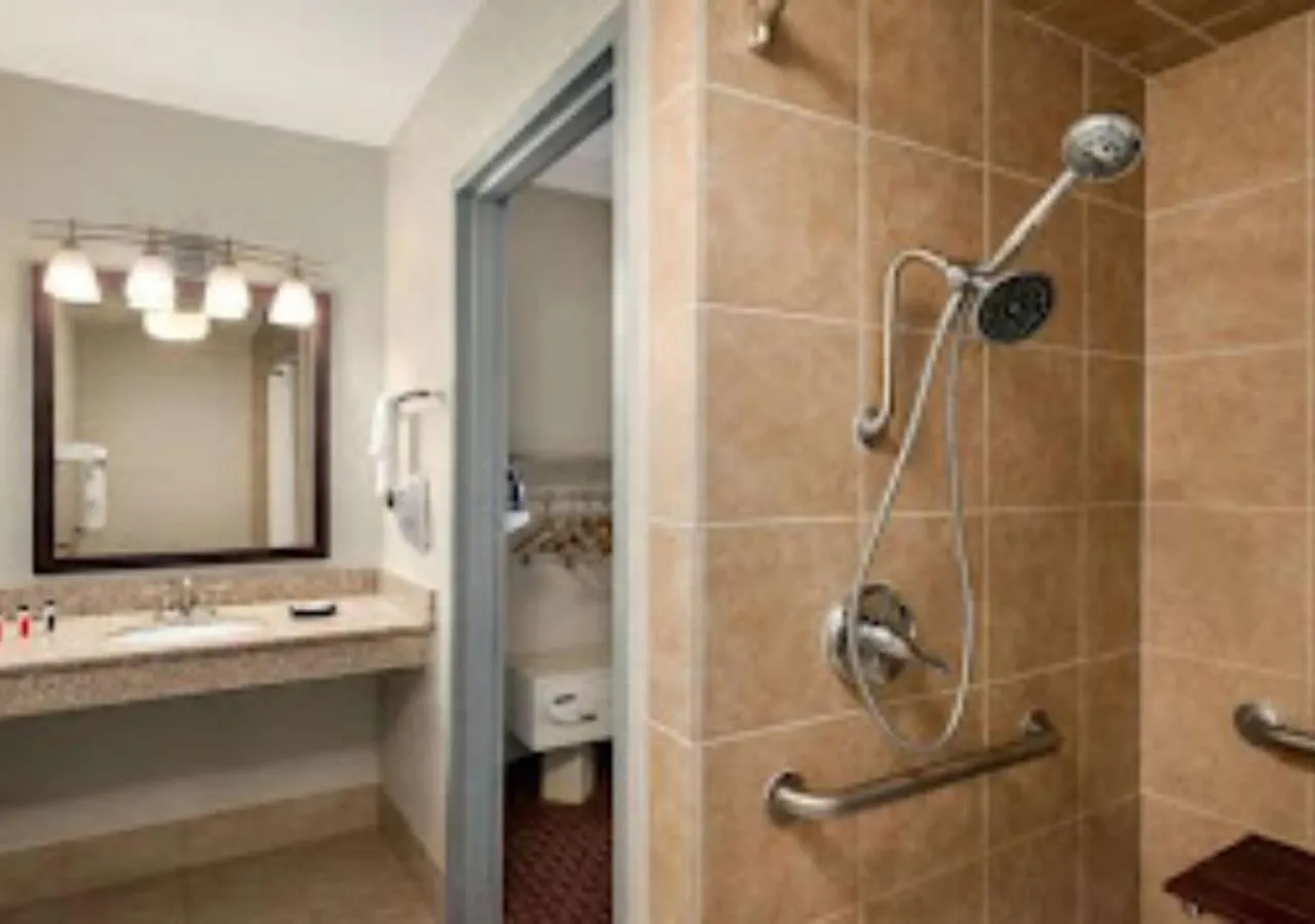 Shower in Days Inn by Wyndham Whitmore Lake Near Ann Arbor And Brighton