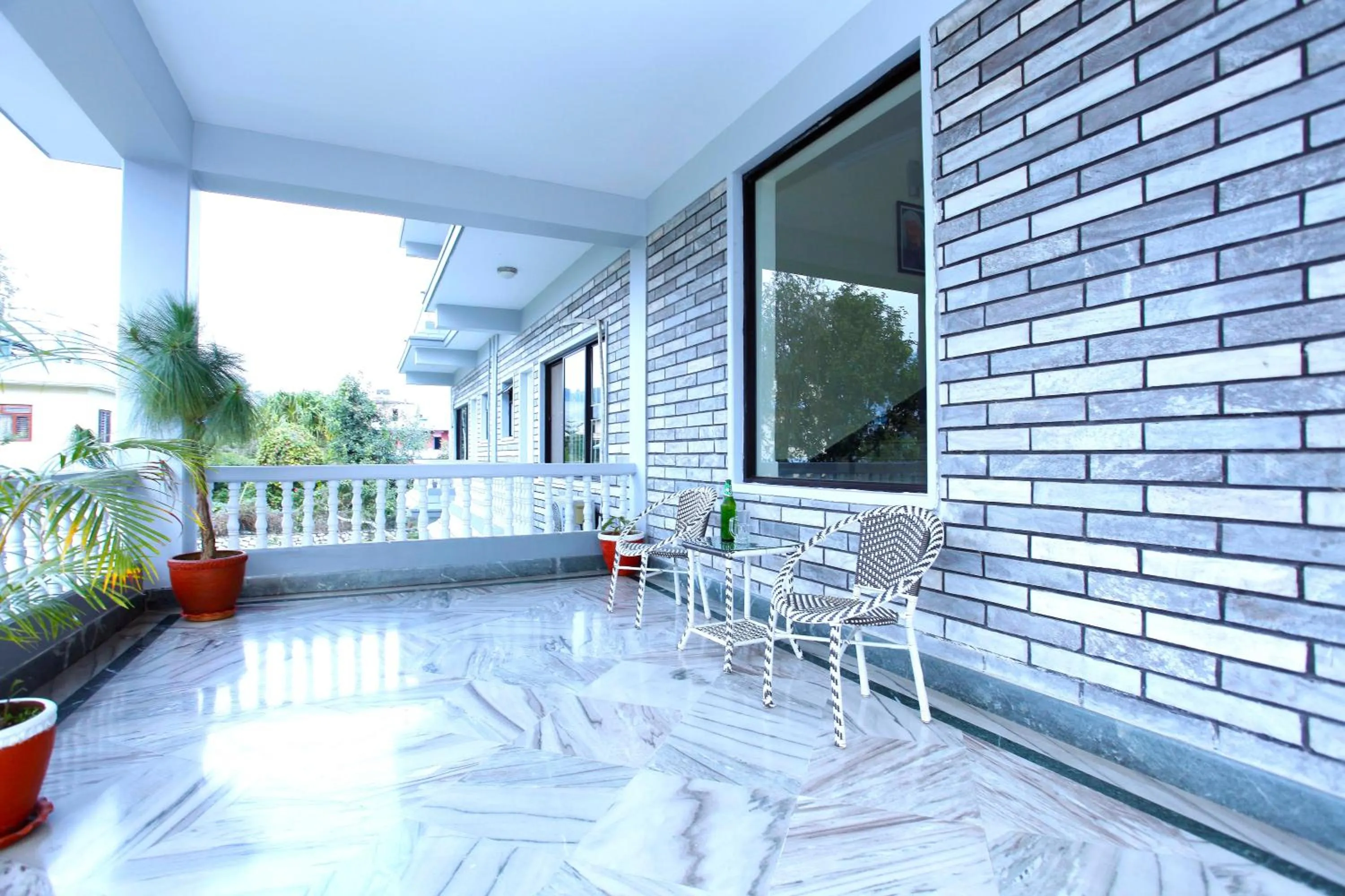 Patio in Hotel Crown Himalayas