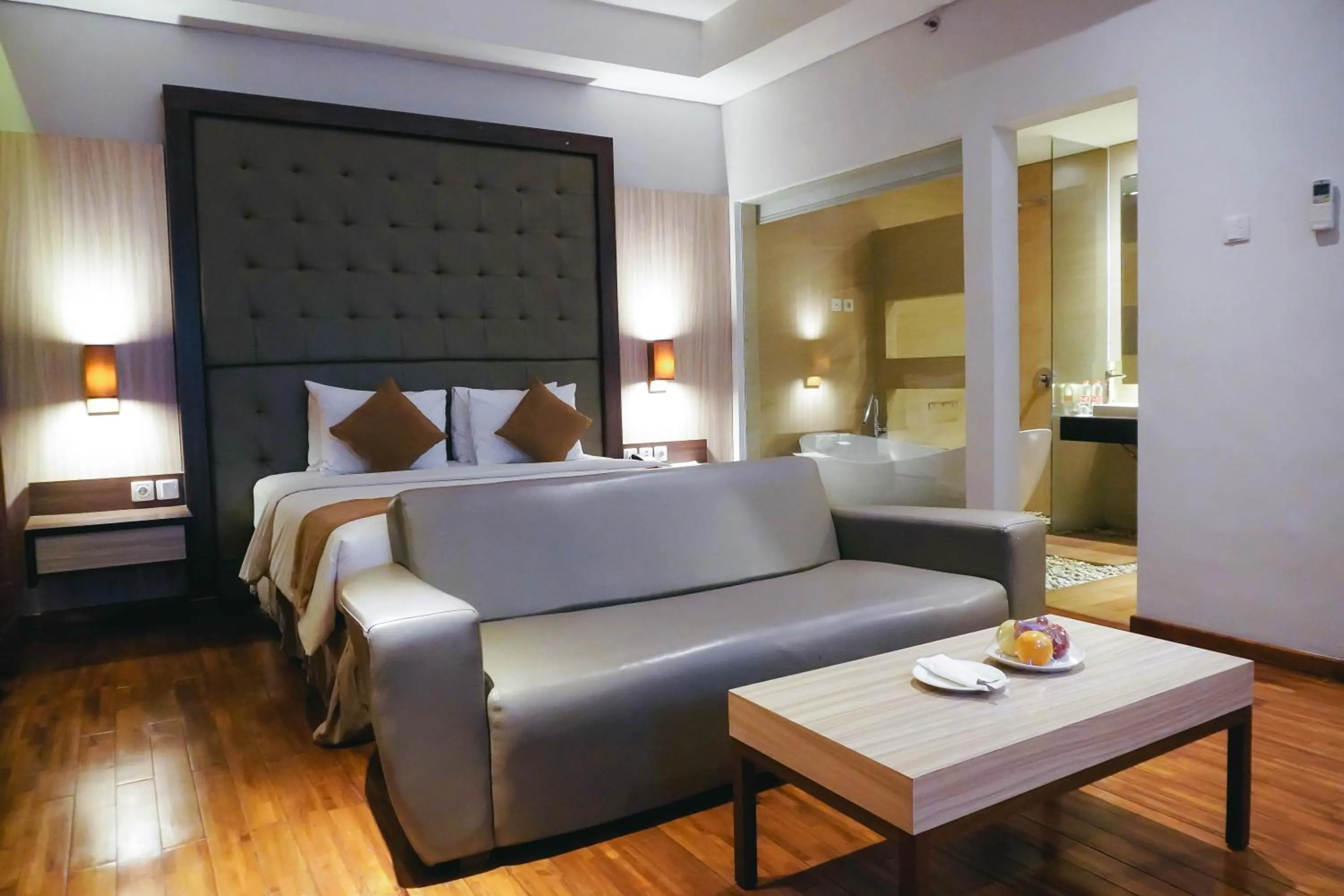 Bed in Crystal Lotus Hotel Yogyakarta