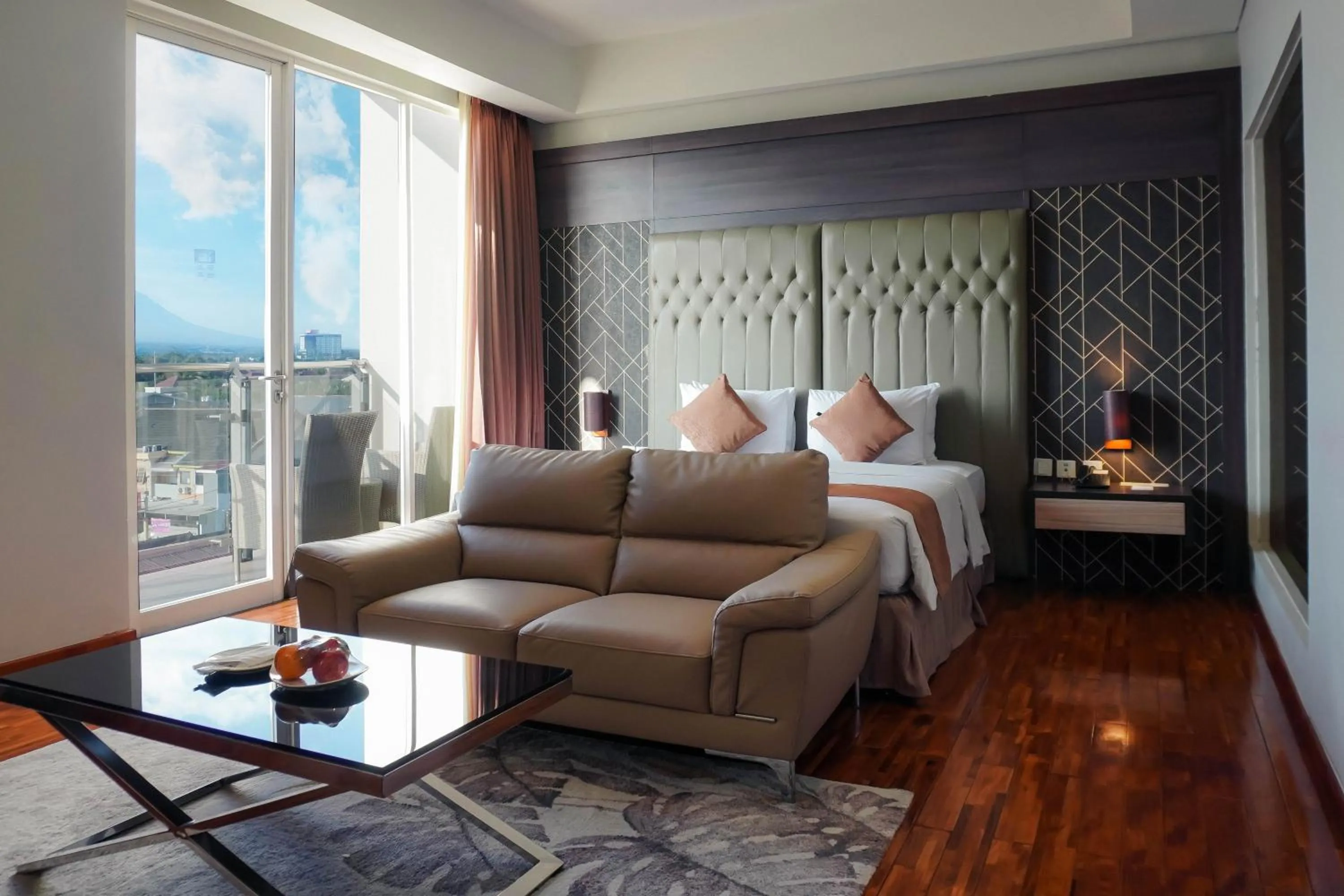 Bed in Crystal Lotus Hotel Yogyakarta