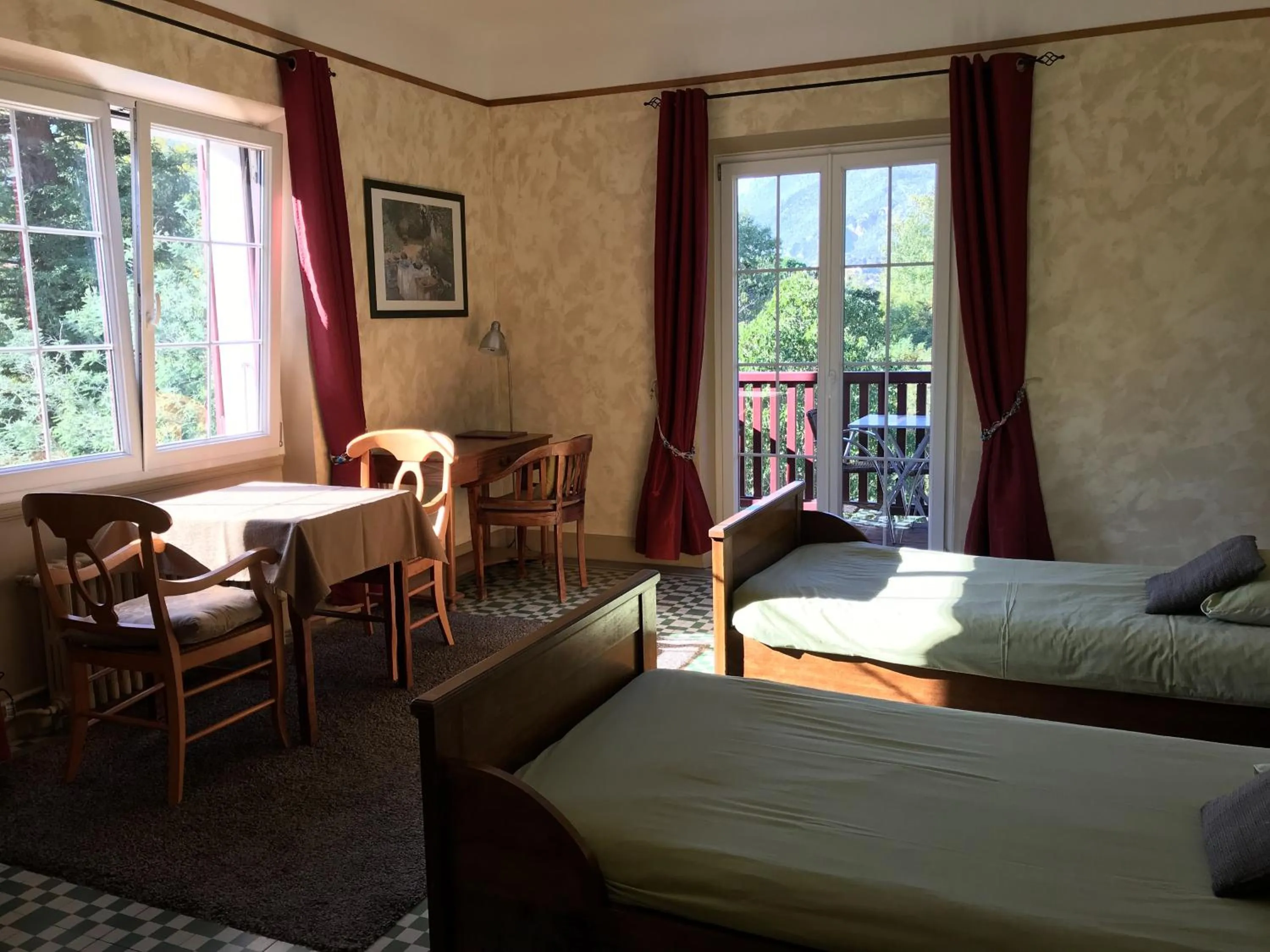 Balcony/Terrace, Bed in La Villa du Parc