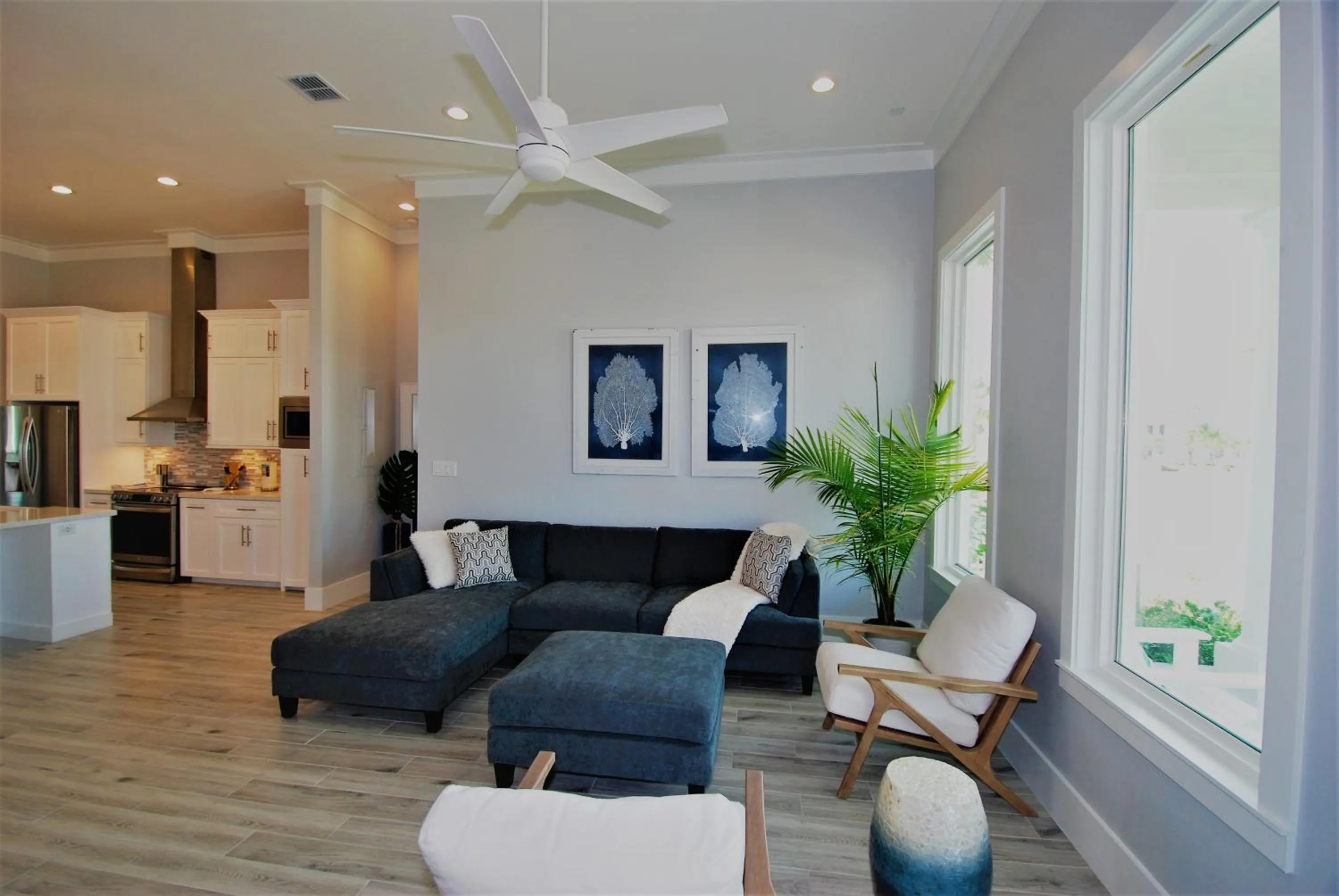 Living room in Seaglass Cottage - Private home at The Shores home