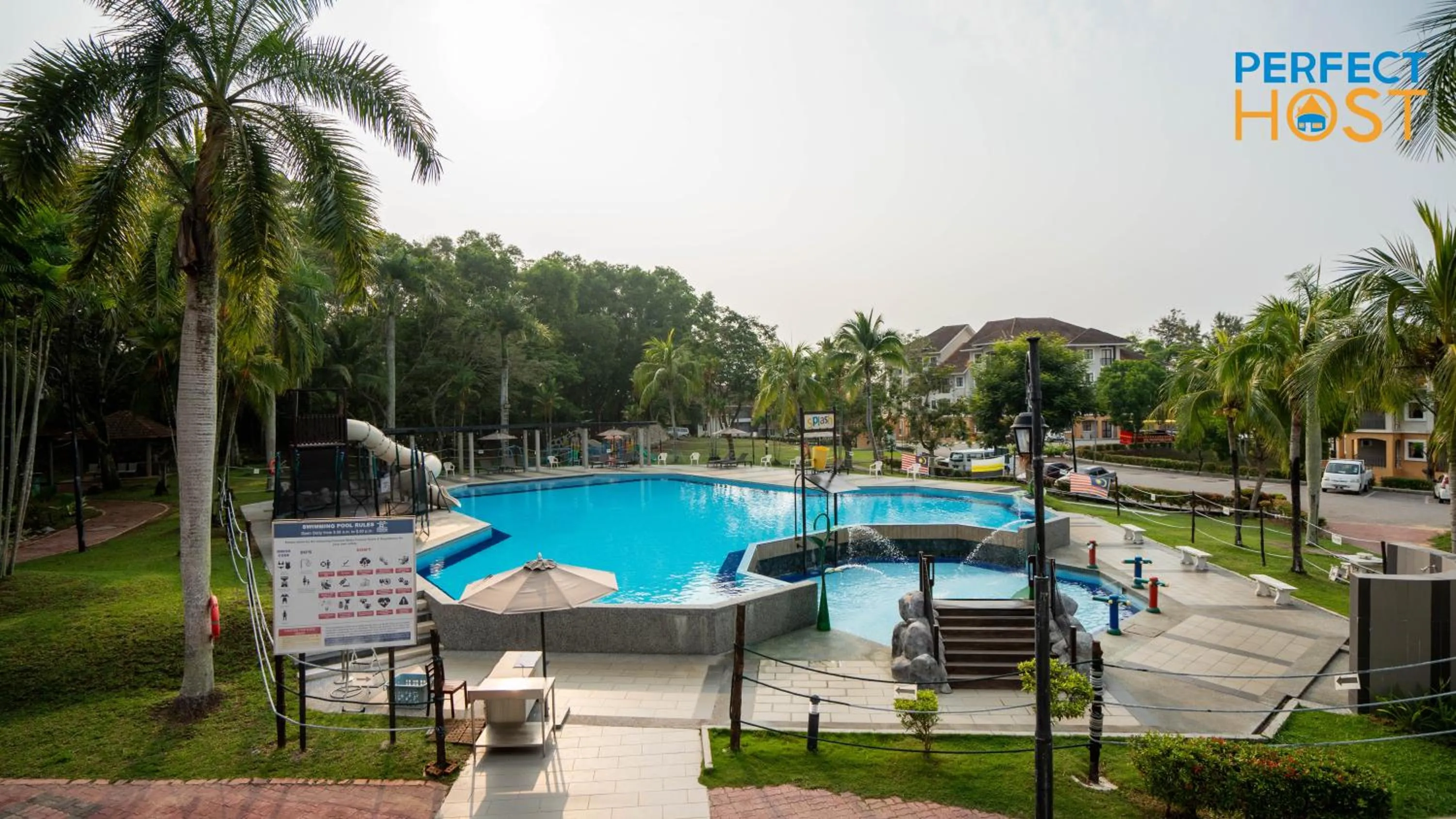 Swimming pool in Damai Laut Escape by Perfect Host