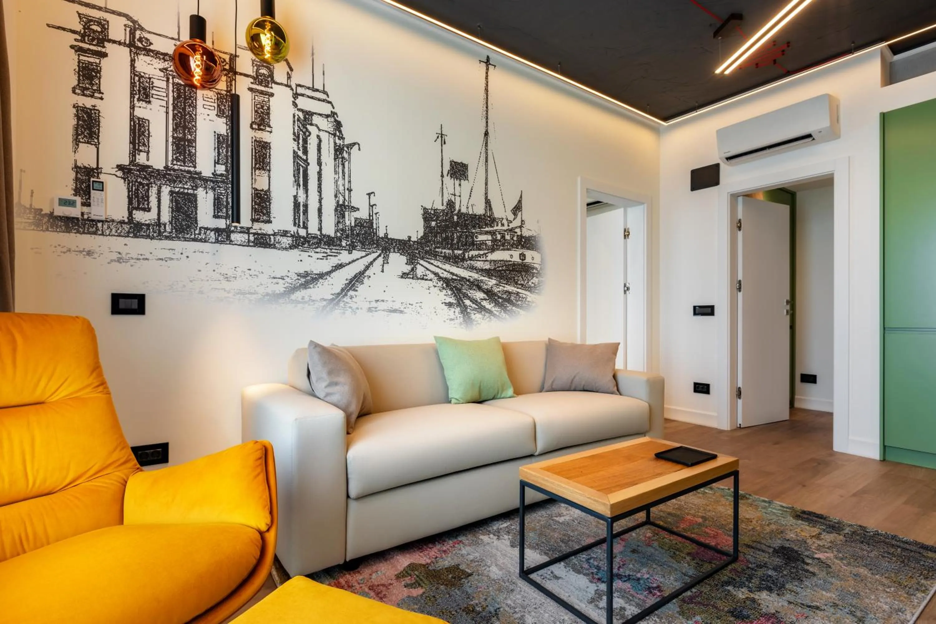 Living room in Rosetti One