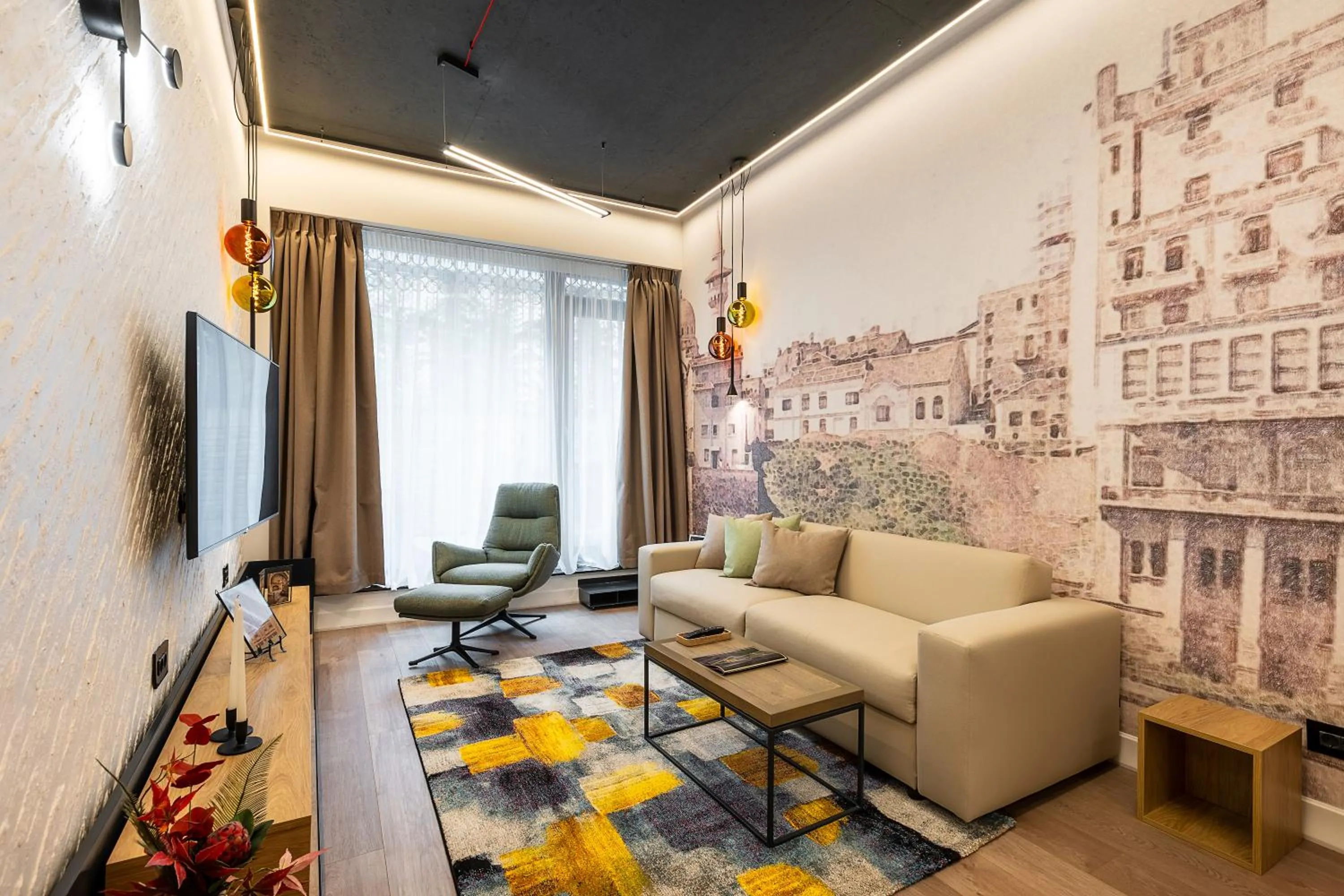 Living room in Rosetti One