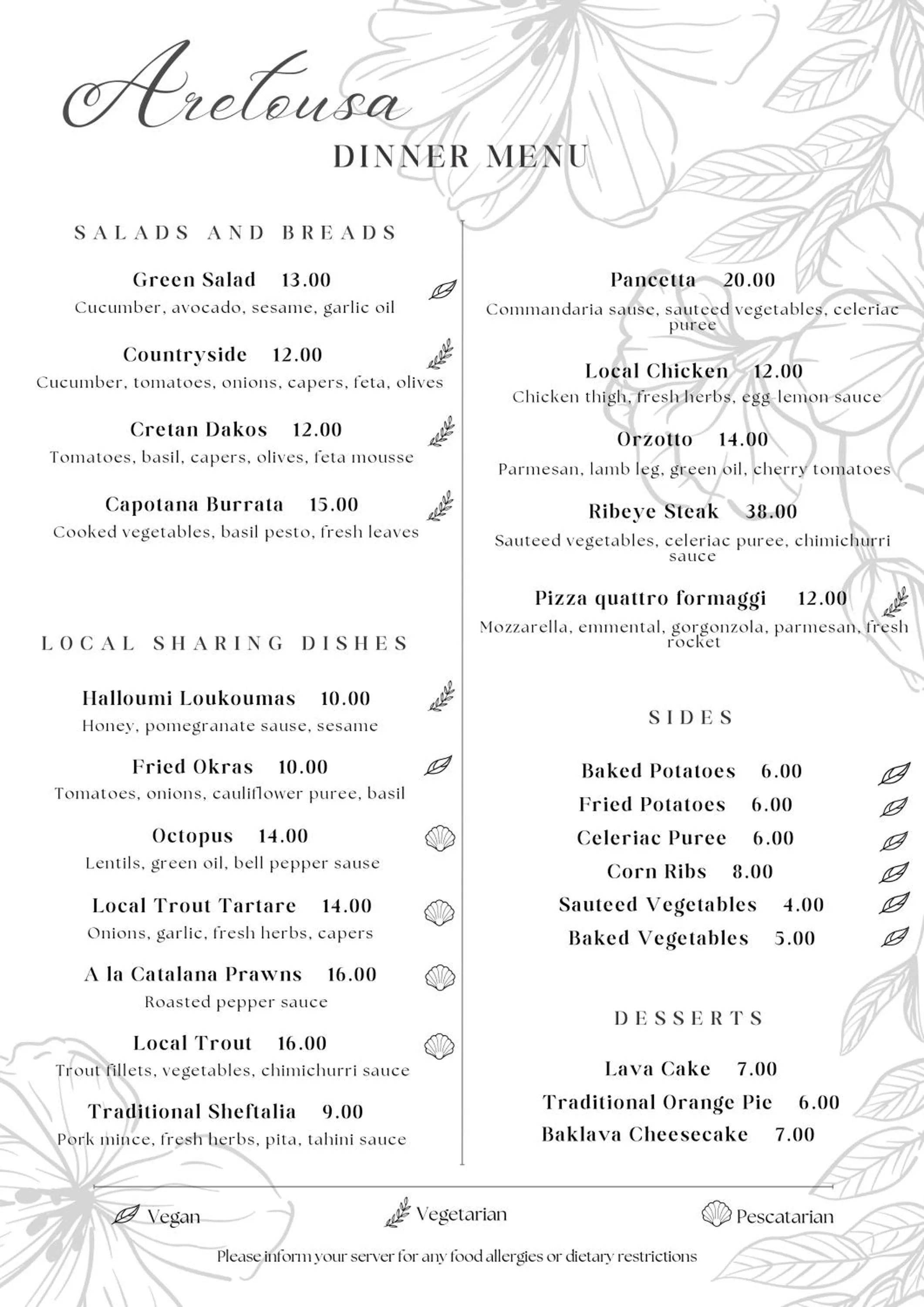 Restaurant/places to eat in Thymises Boutique Hotel