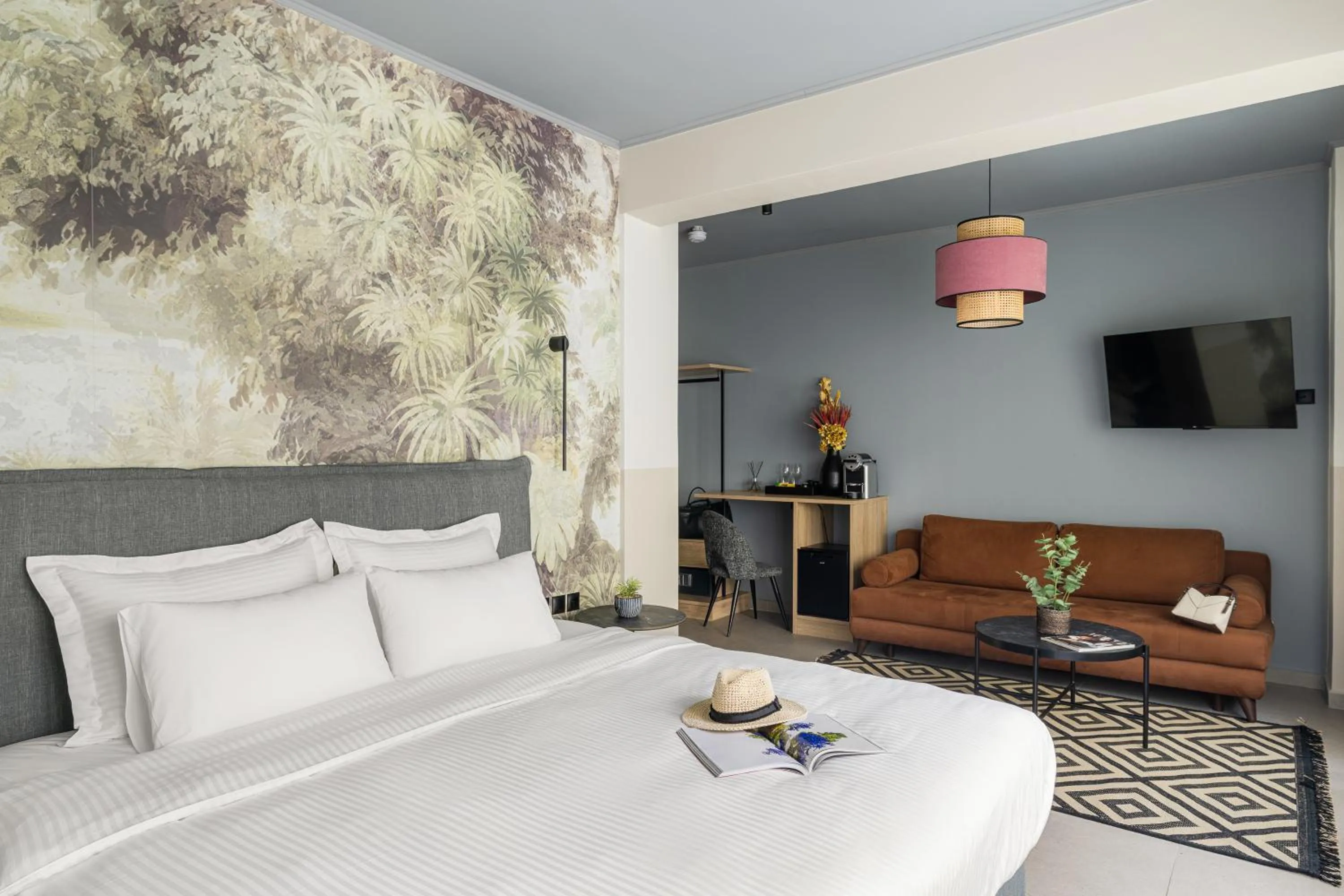 Bed in Airio Athens Suites