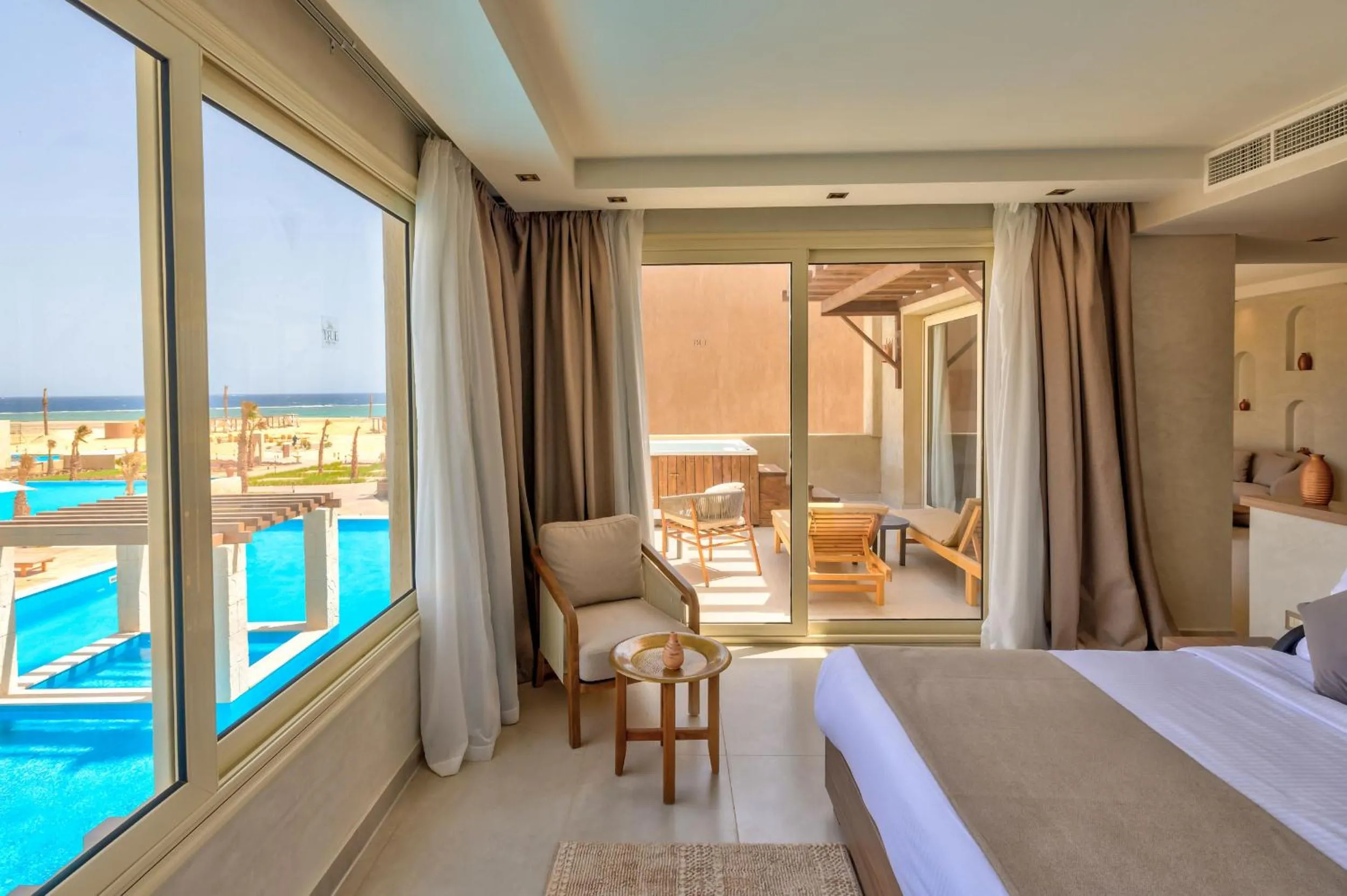 View (from property/room), Bed in True Beach Resort