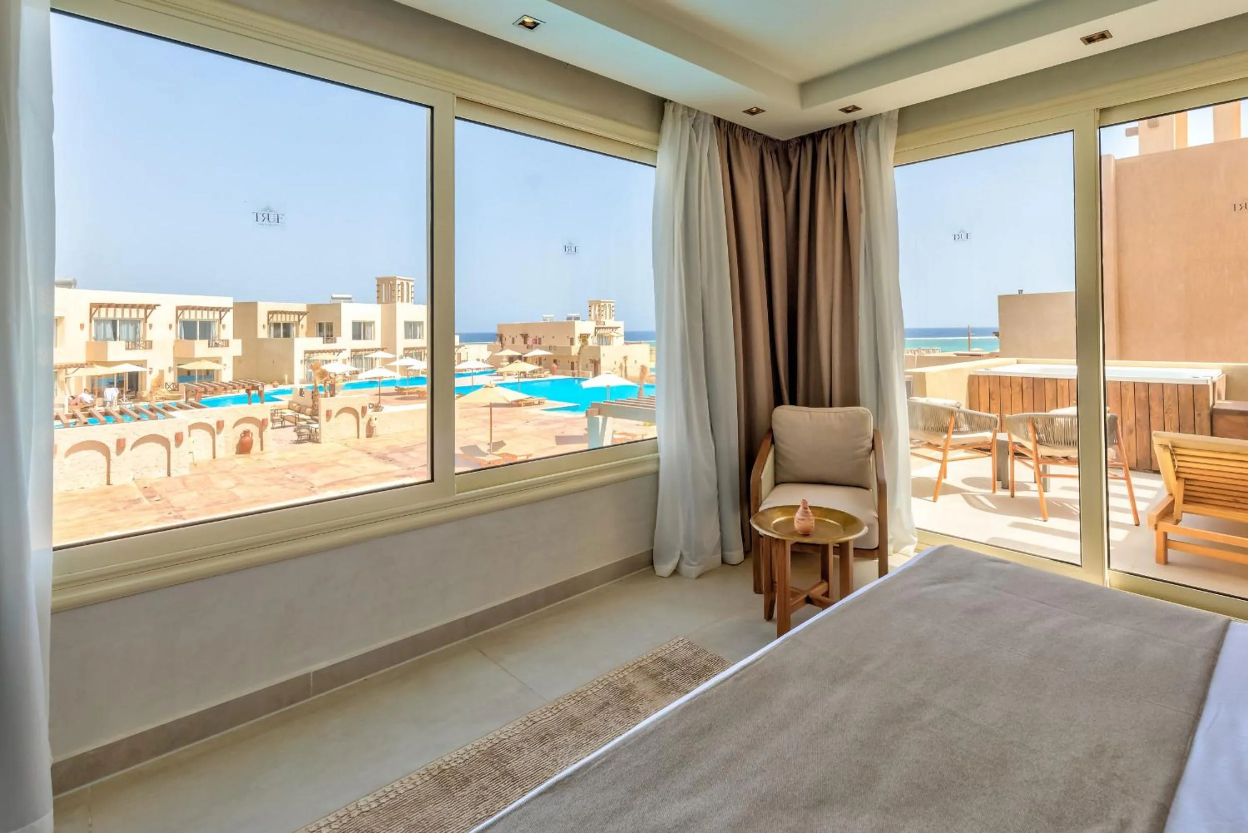 View (from property/room), Bed in True Beach Resort