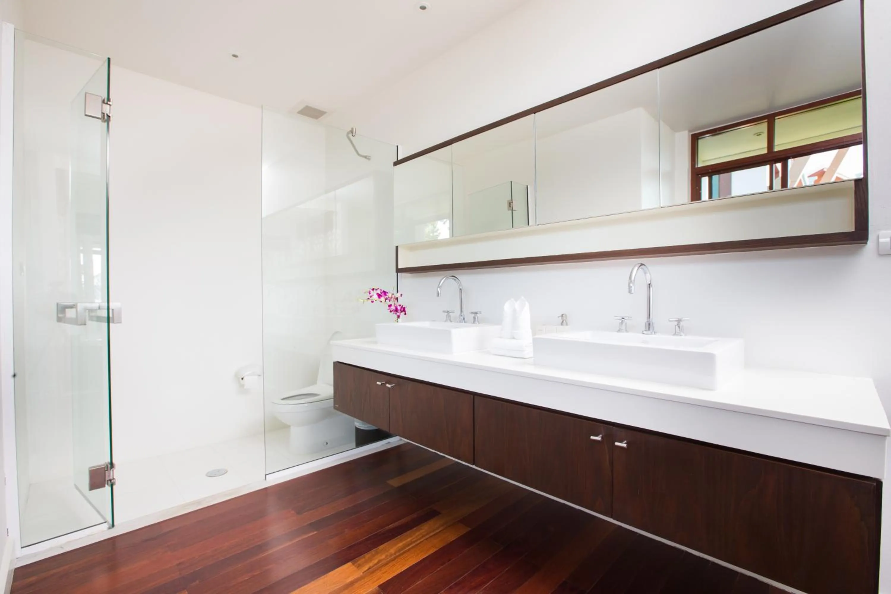 Bathroom in Amatapura Beachfront Villa 1, SHA Certified