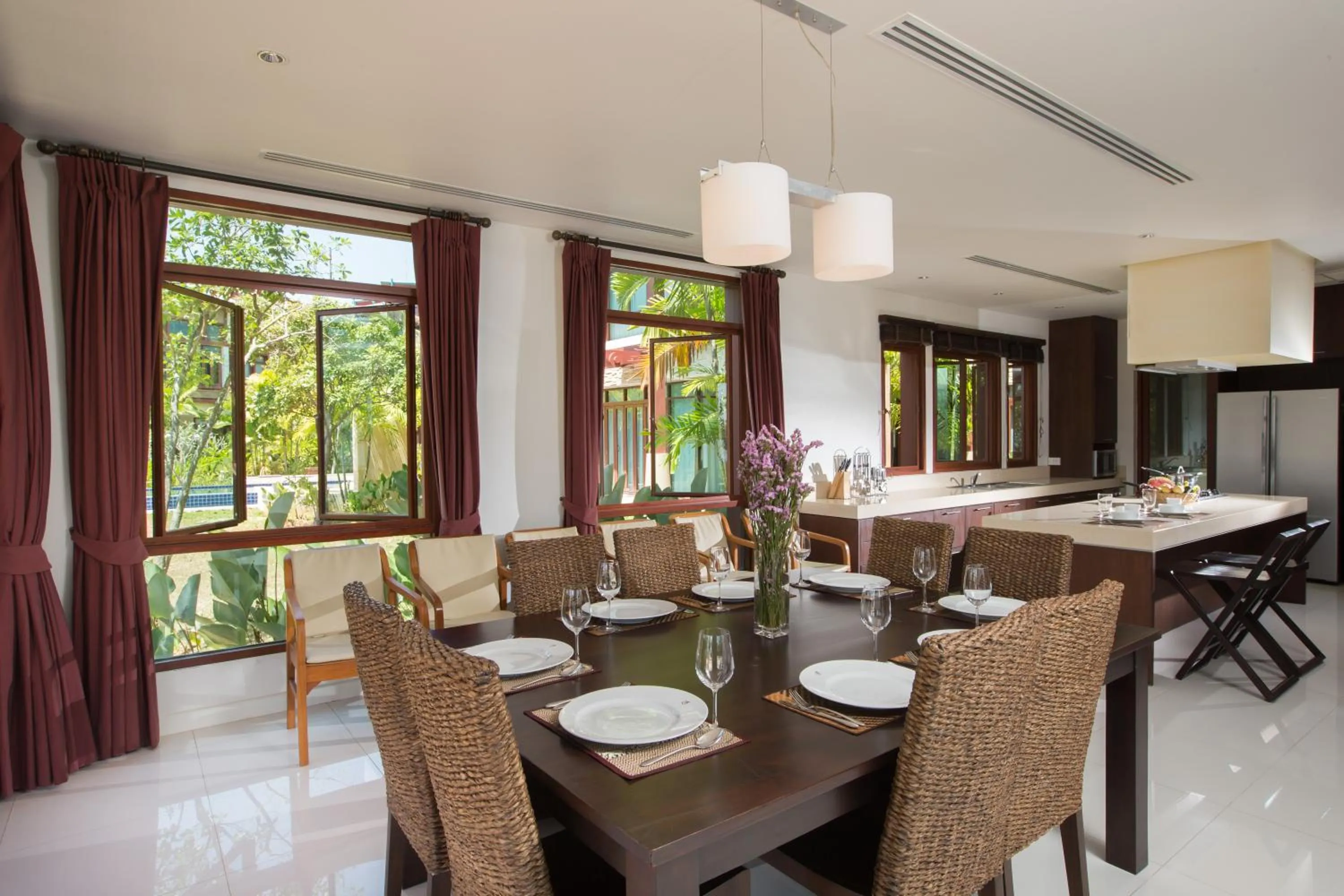 Dining area in Amatapura Beachfront Villa 1, SHA Certified
