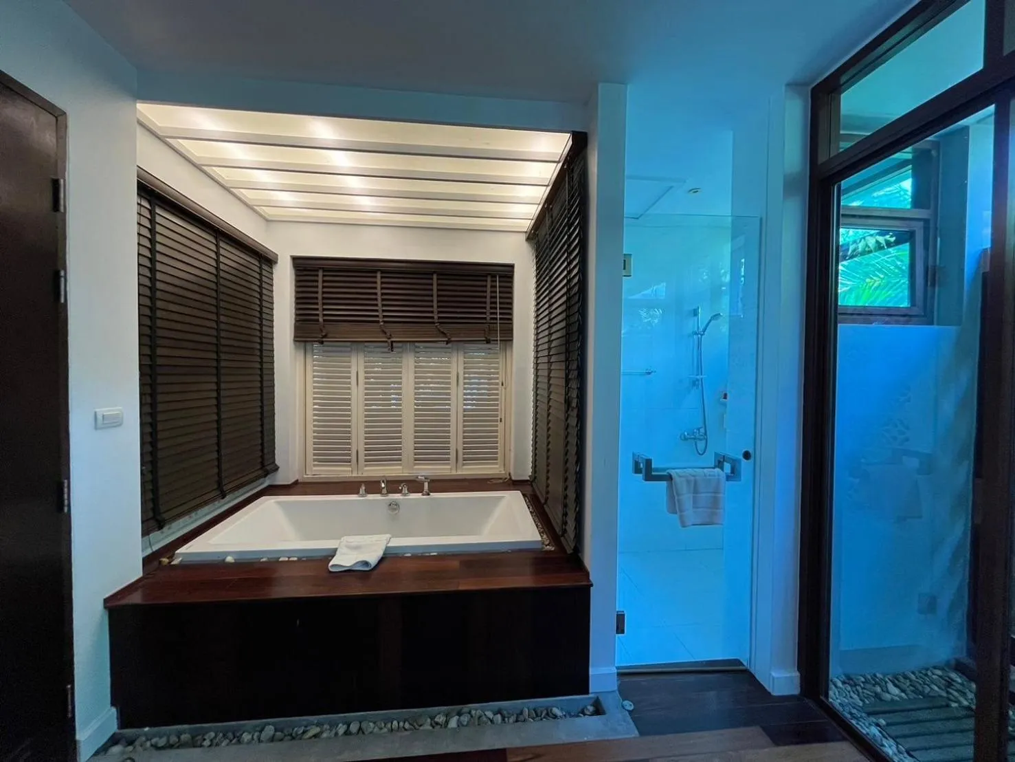 Bath, Bed in Amatapura Beachfront Villa 1, SHA Certified