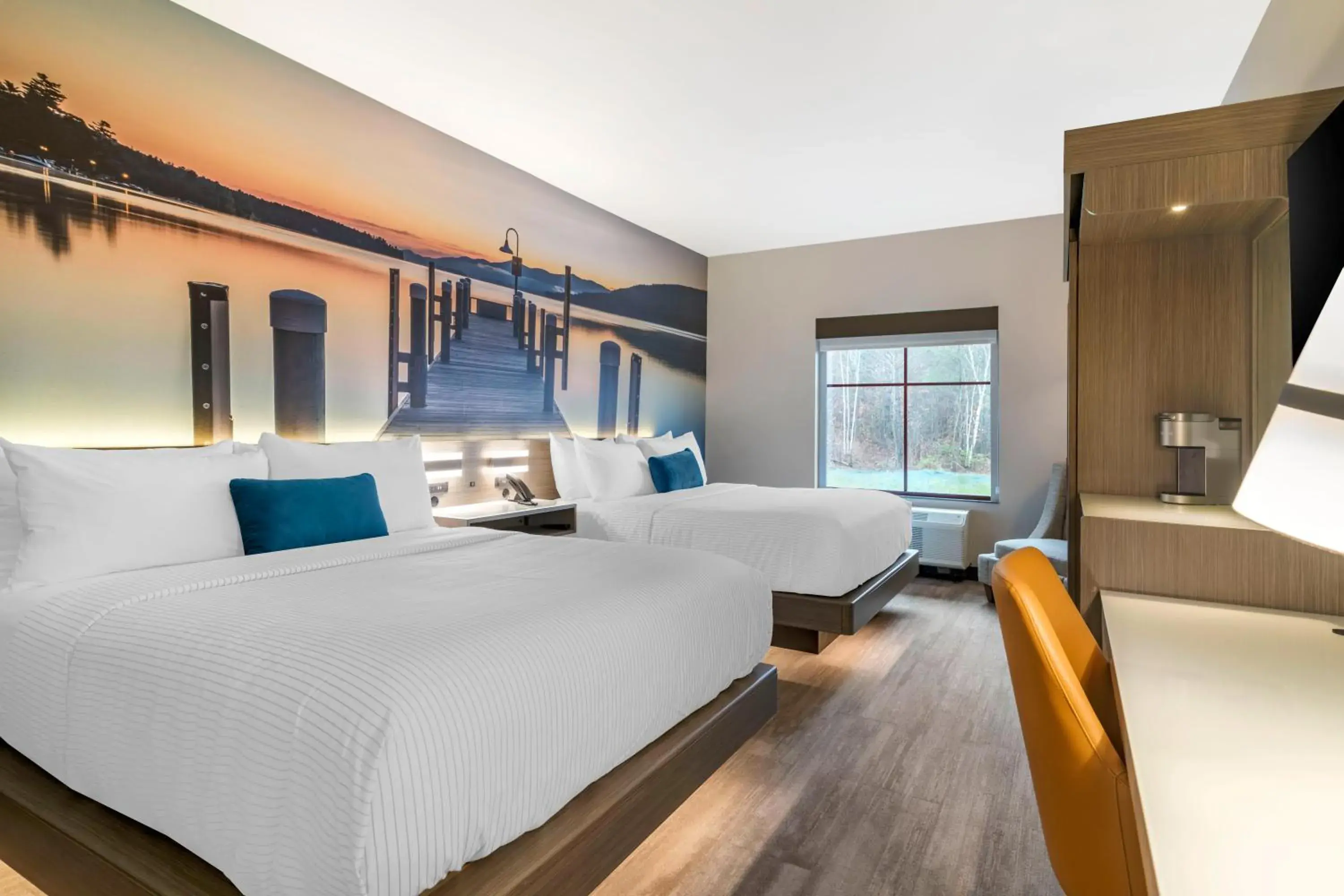 Quadruple Room with Two Queen Beds - Non Smoking in Cambria Hotel Lake Placid - Lakeside Resort Quadruple Room with Two Queen Beds - Non Smoking in Cambria Hotel Lake Placid - Lakeside Resort