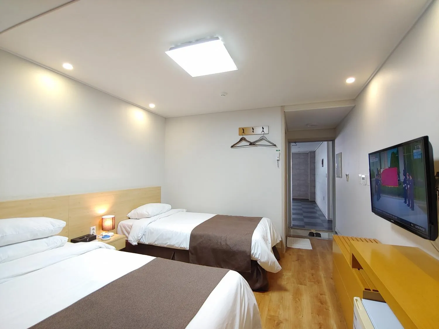 Bed in Jeju Lavender Hotel