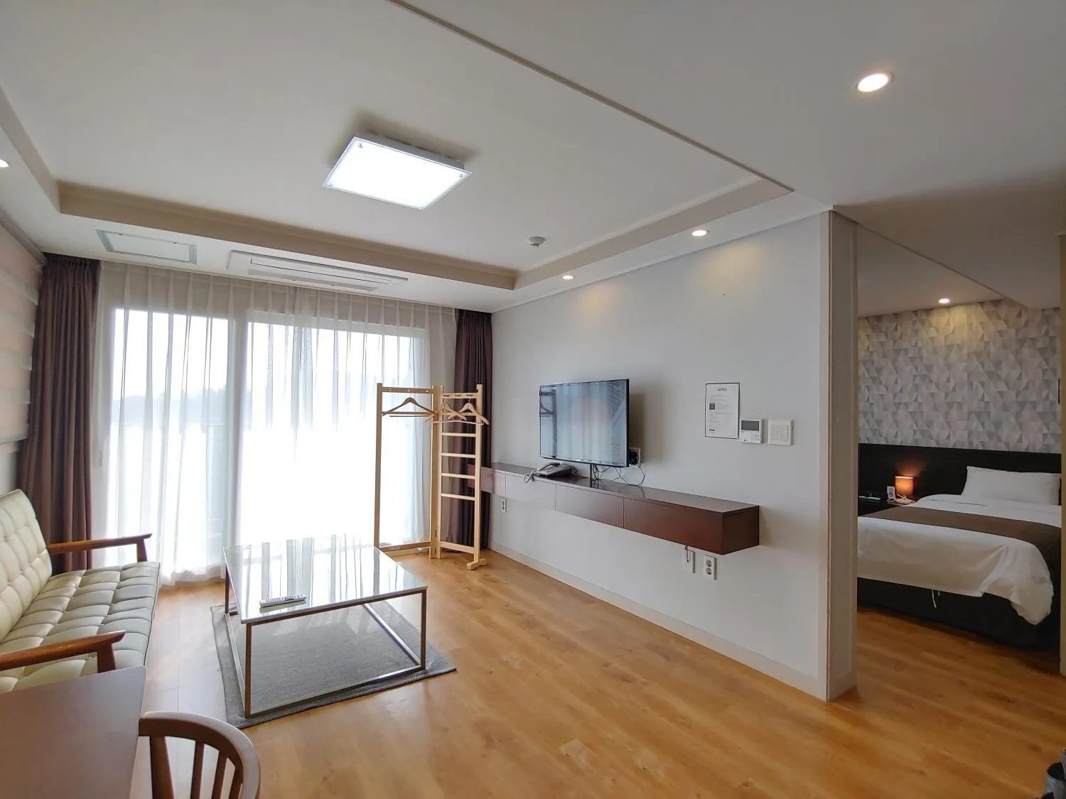 Bed in Jeju Lavender Hotel