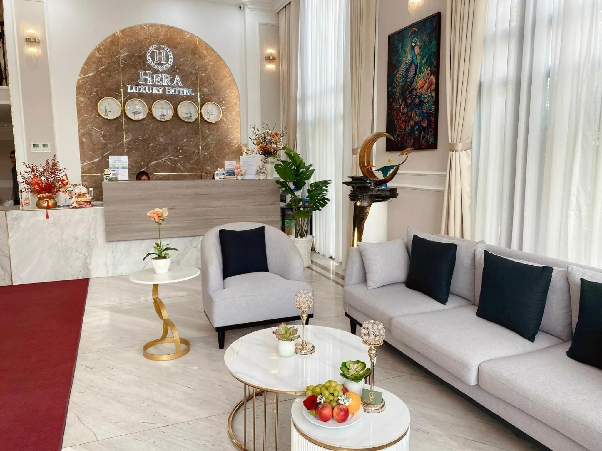 Seating area in Hera Luxury Hotel