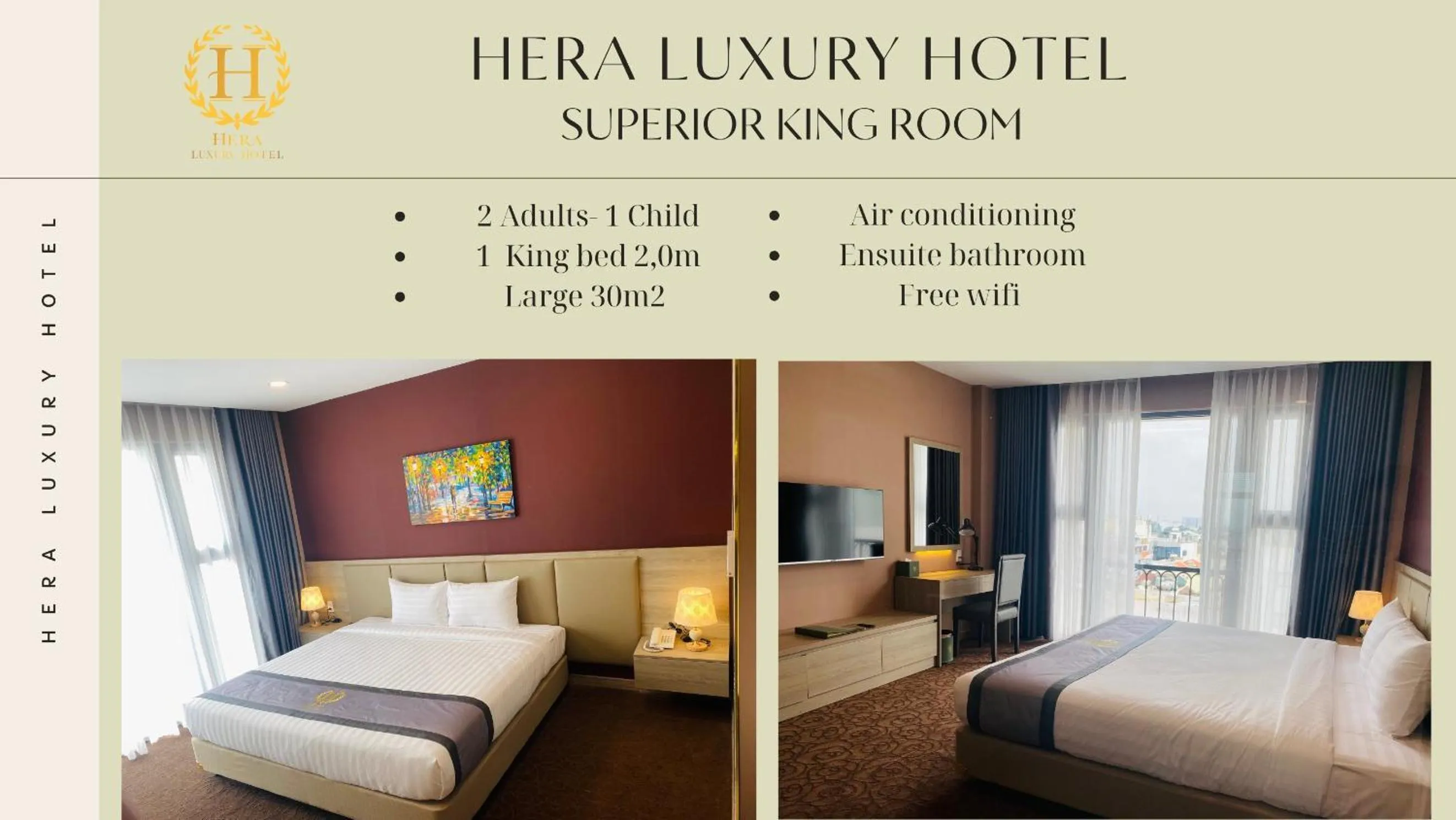 Bed in Hera Luxury Hotel