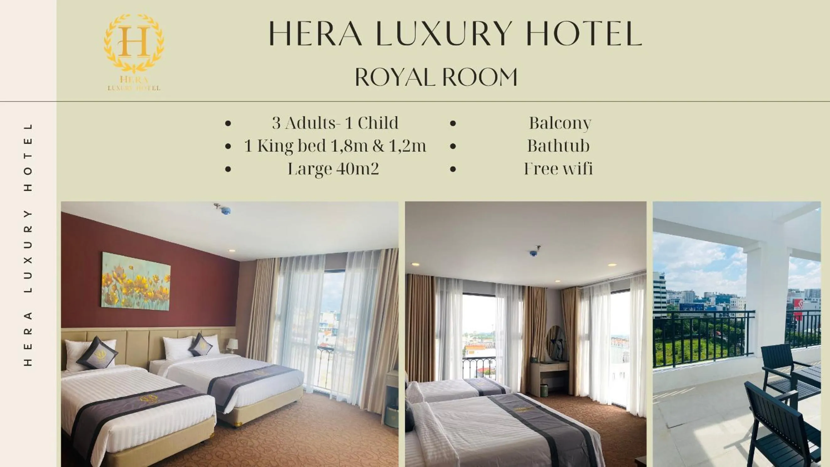 Bed in Hera Luxury Hotel