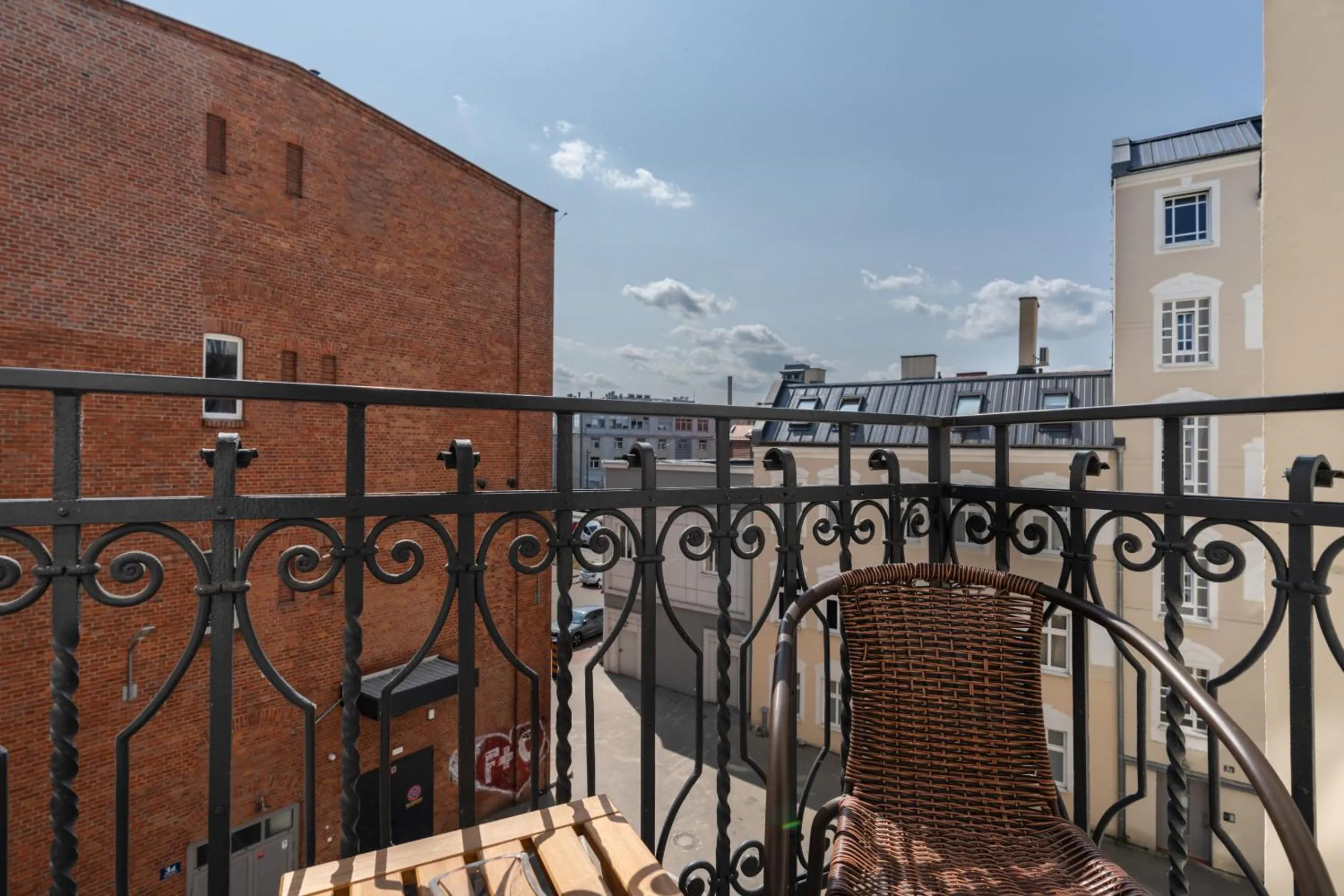 Balcony/Terrace in Scandi Małe Garbary Apartment Piaskowa near Old Market Square by Noclegi Renters