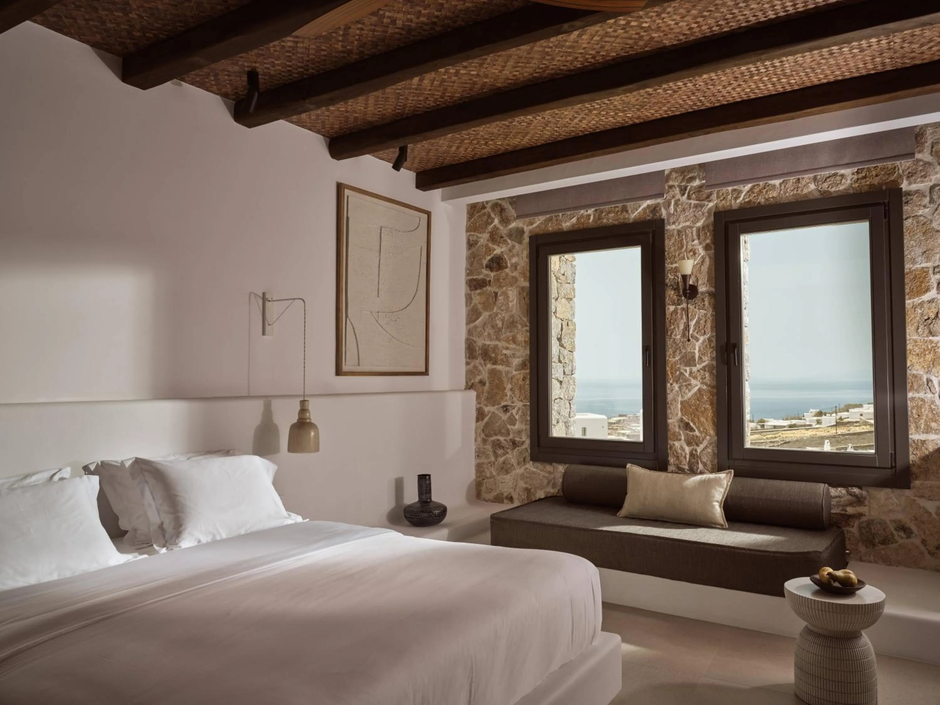 Bed in Anemelia Hotel Mykonos