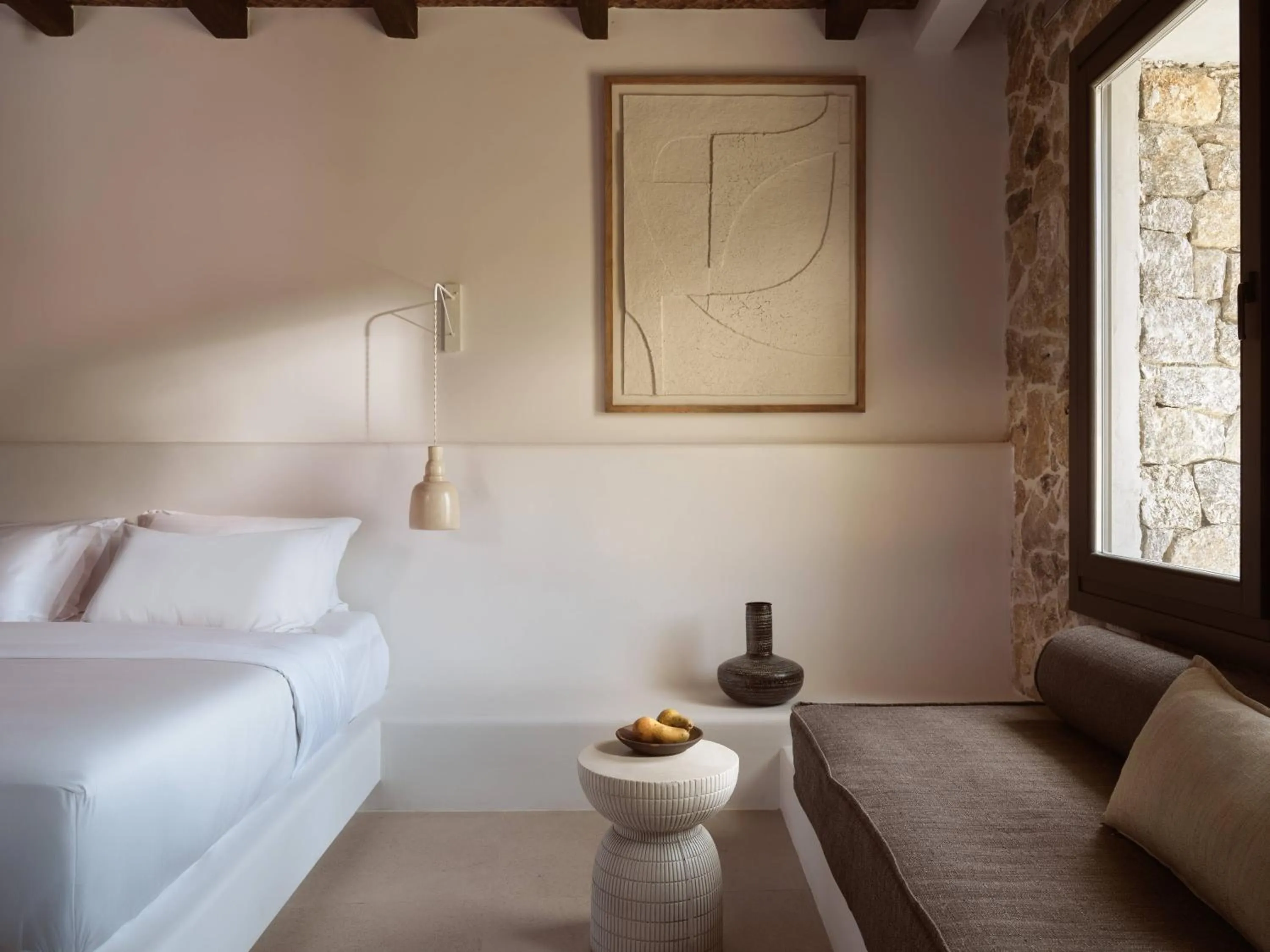 Bed in Anemelia Hotel Mykonos