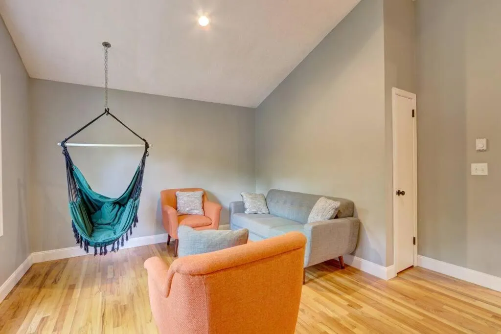 Living room in Cozy Chalet Game Rm and Fireplace