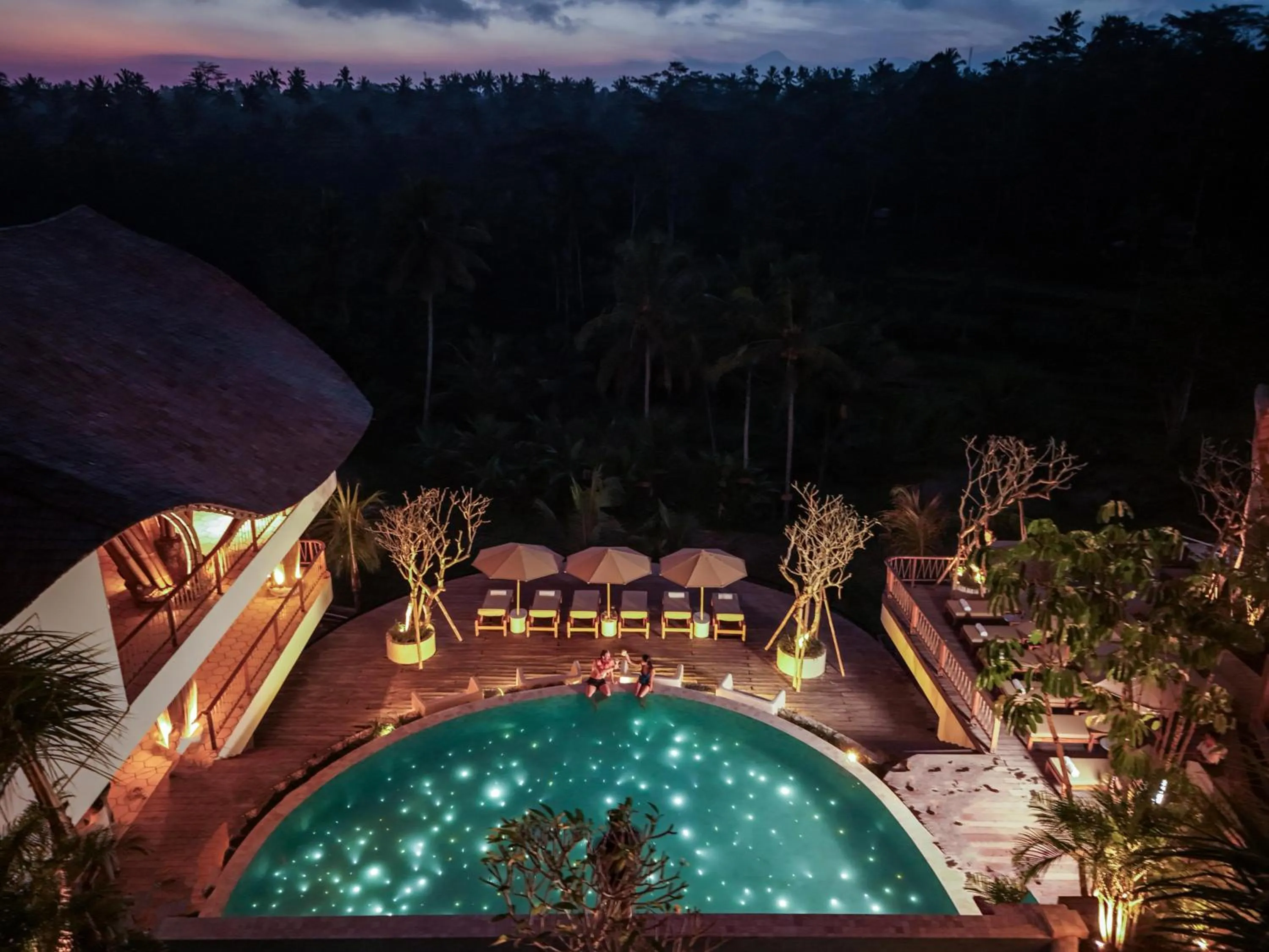 Swimming pool in Bambootel Sawah View