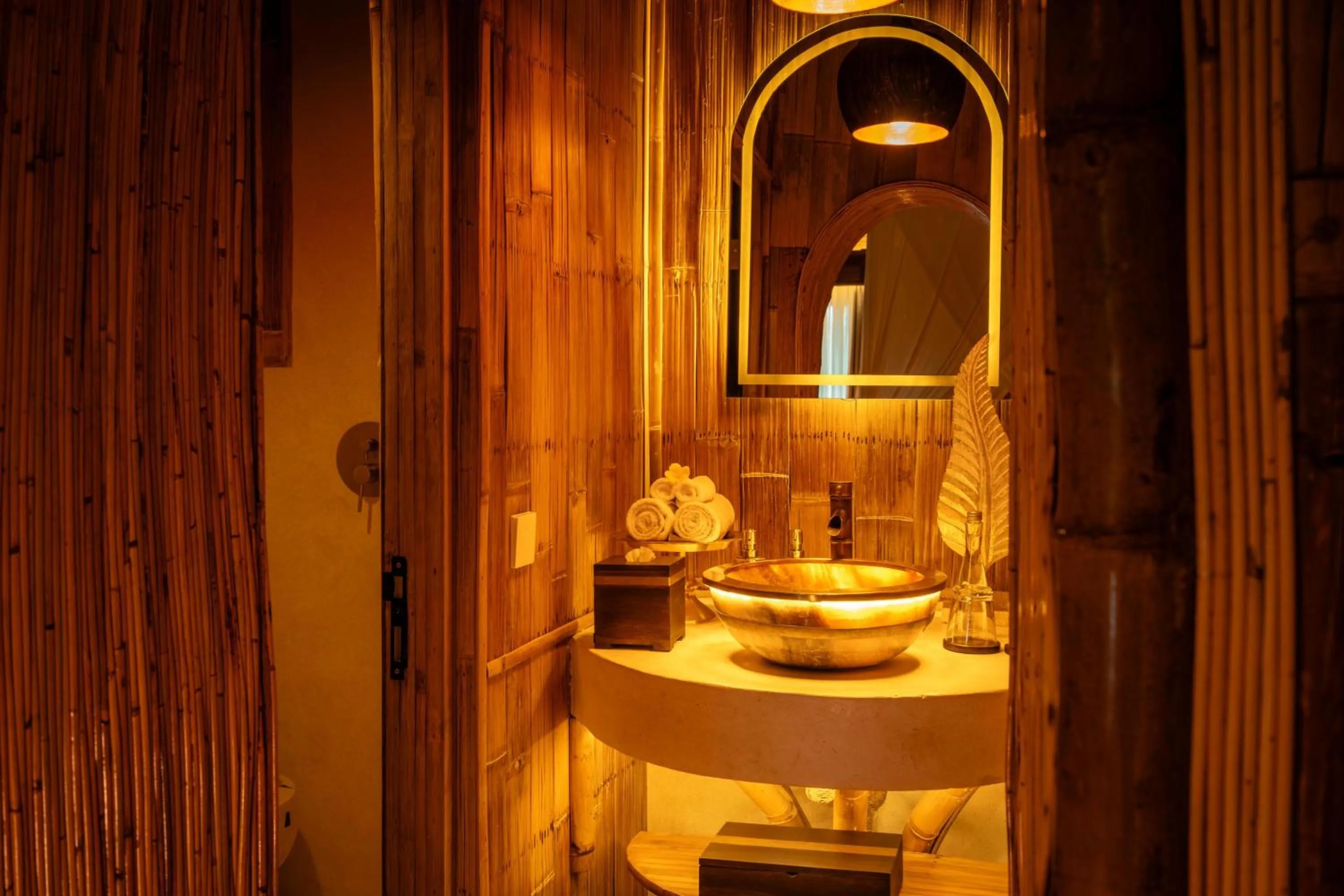 Bathroom in Bambootel Sawah View