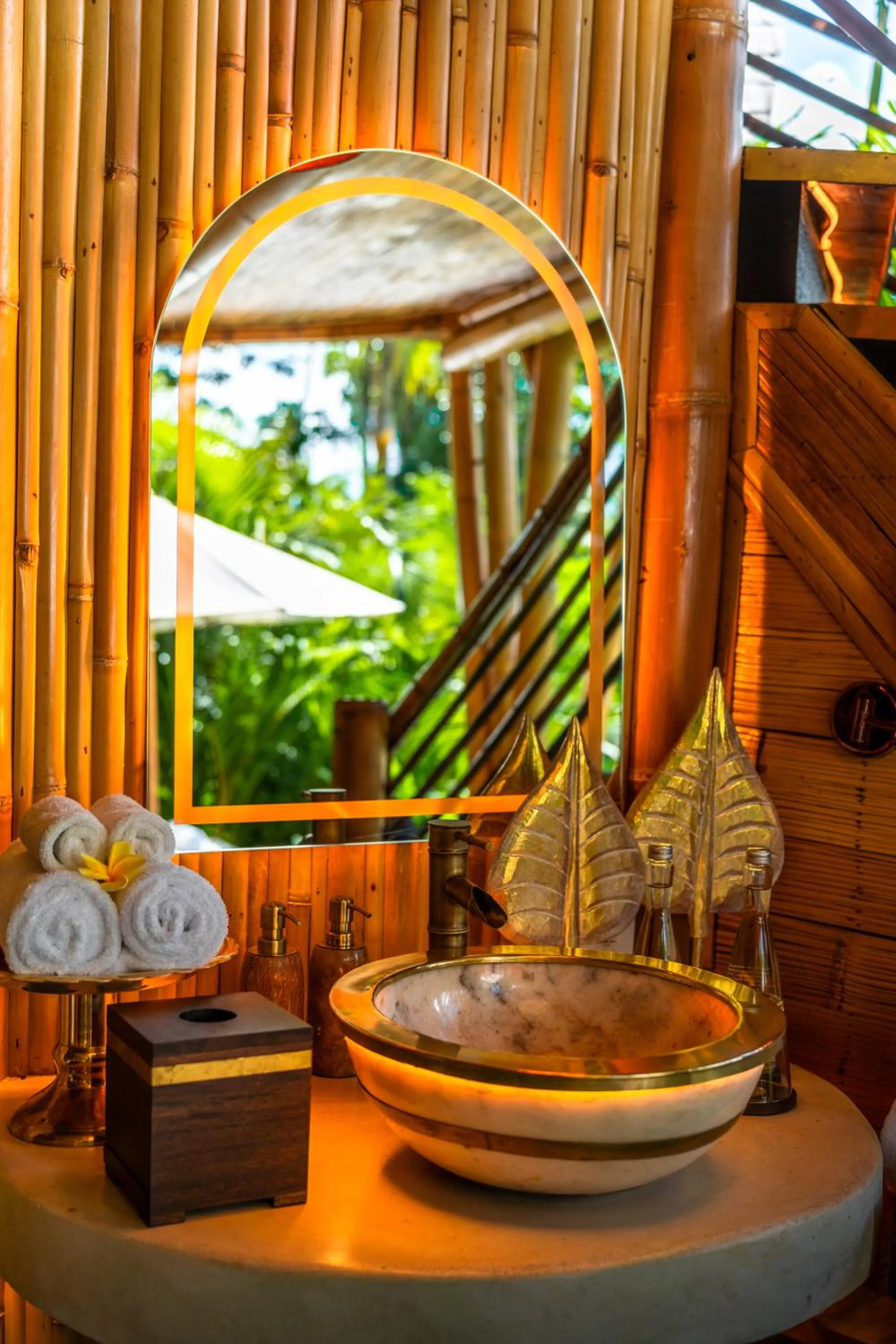 Bathroom in Bambootel Sawah View