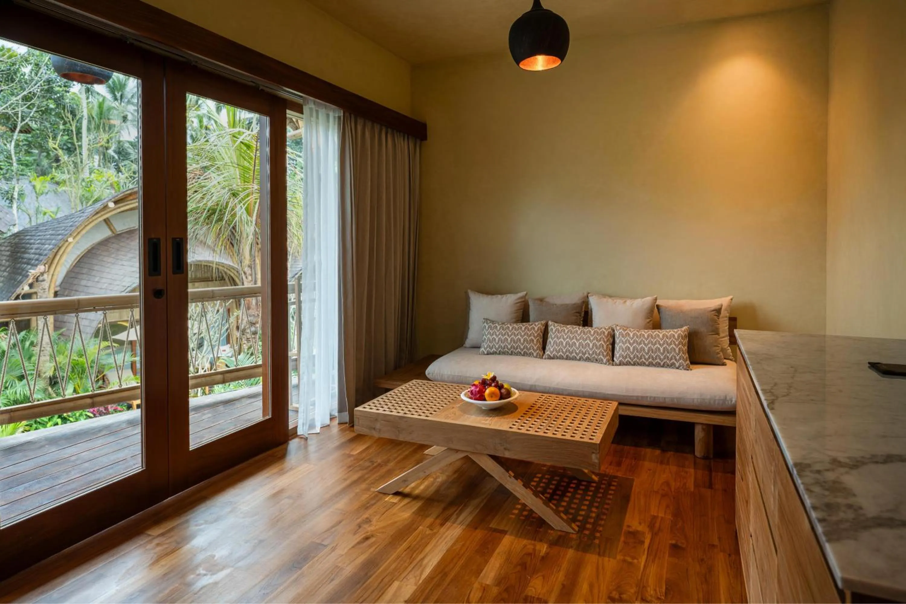 Living room in Bambootel Sawah View