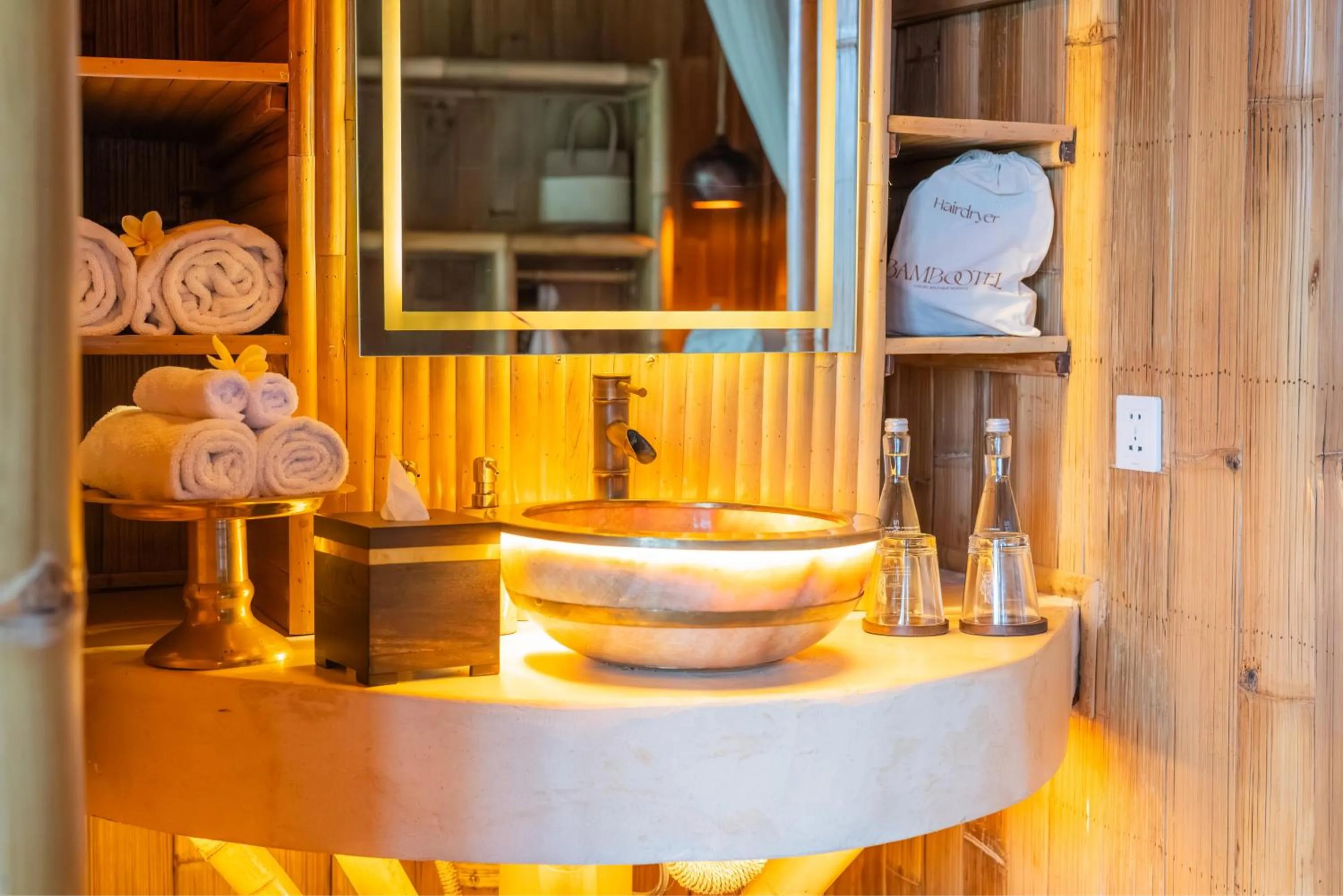 Bathroom in Bambootel Sawah View