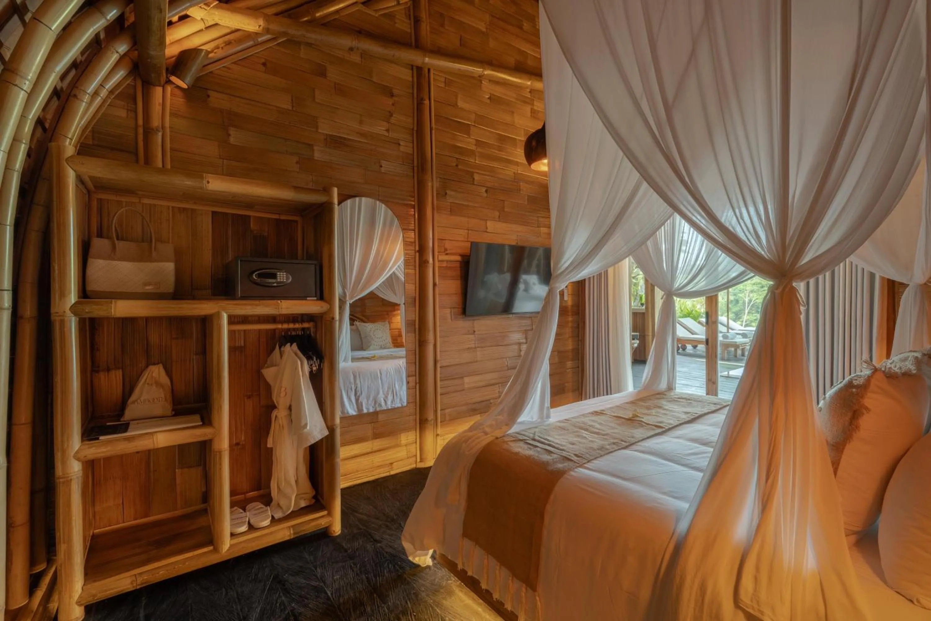 Bed in Bambootel Sawah View