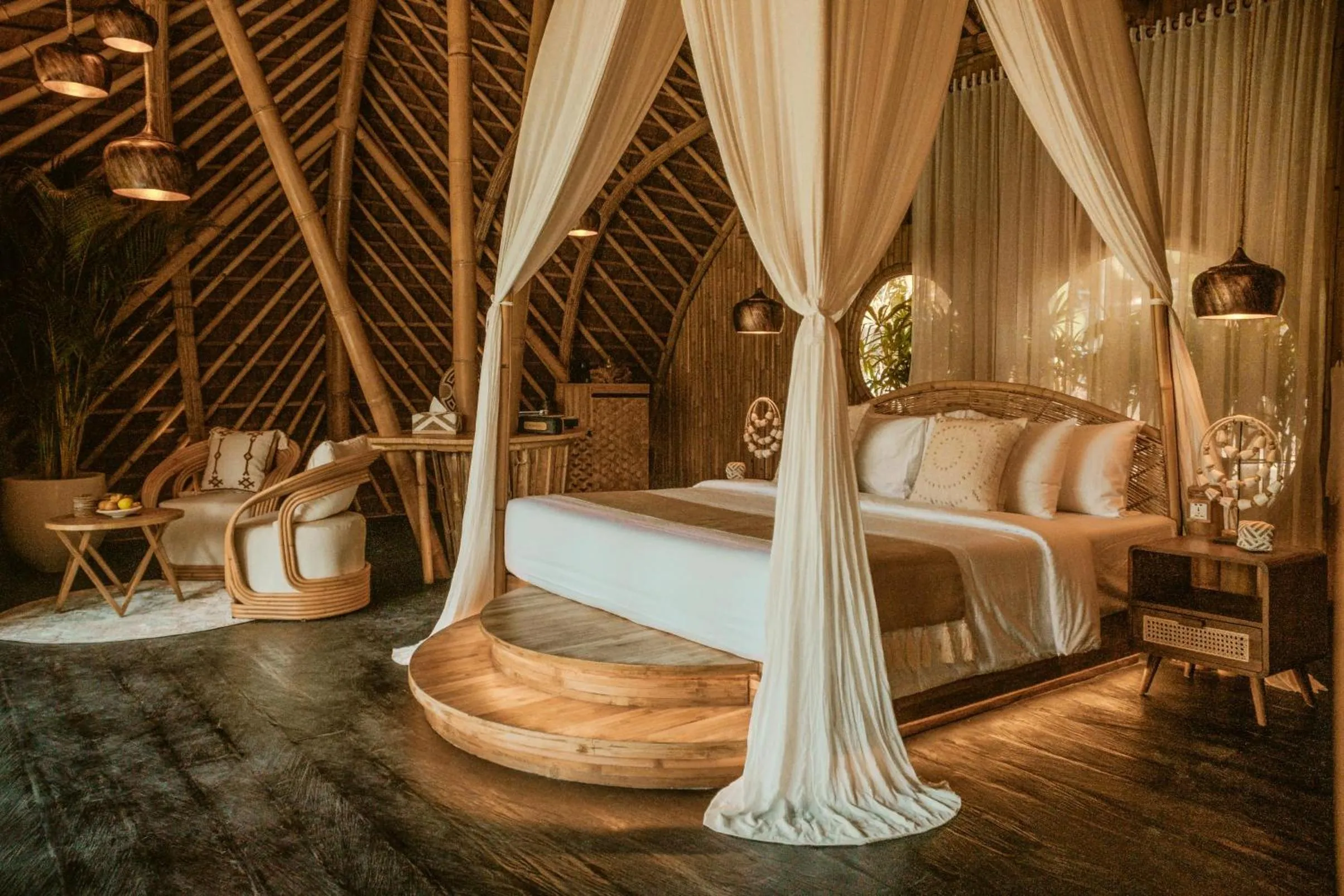 Bed in Bambootel Sawah View