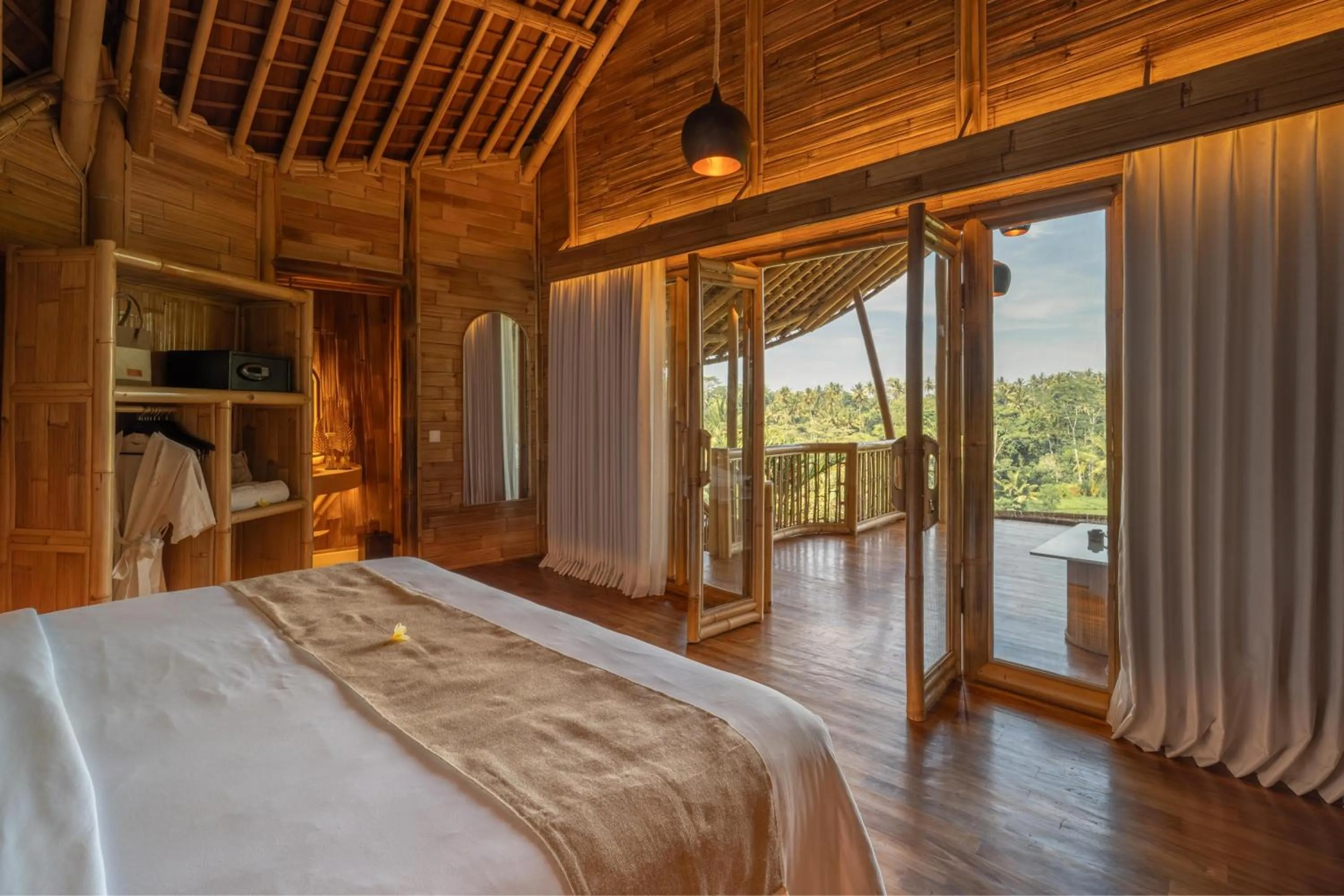 Bed in Bambootel Sawah View