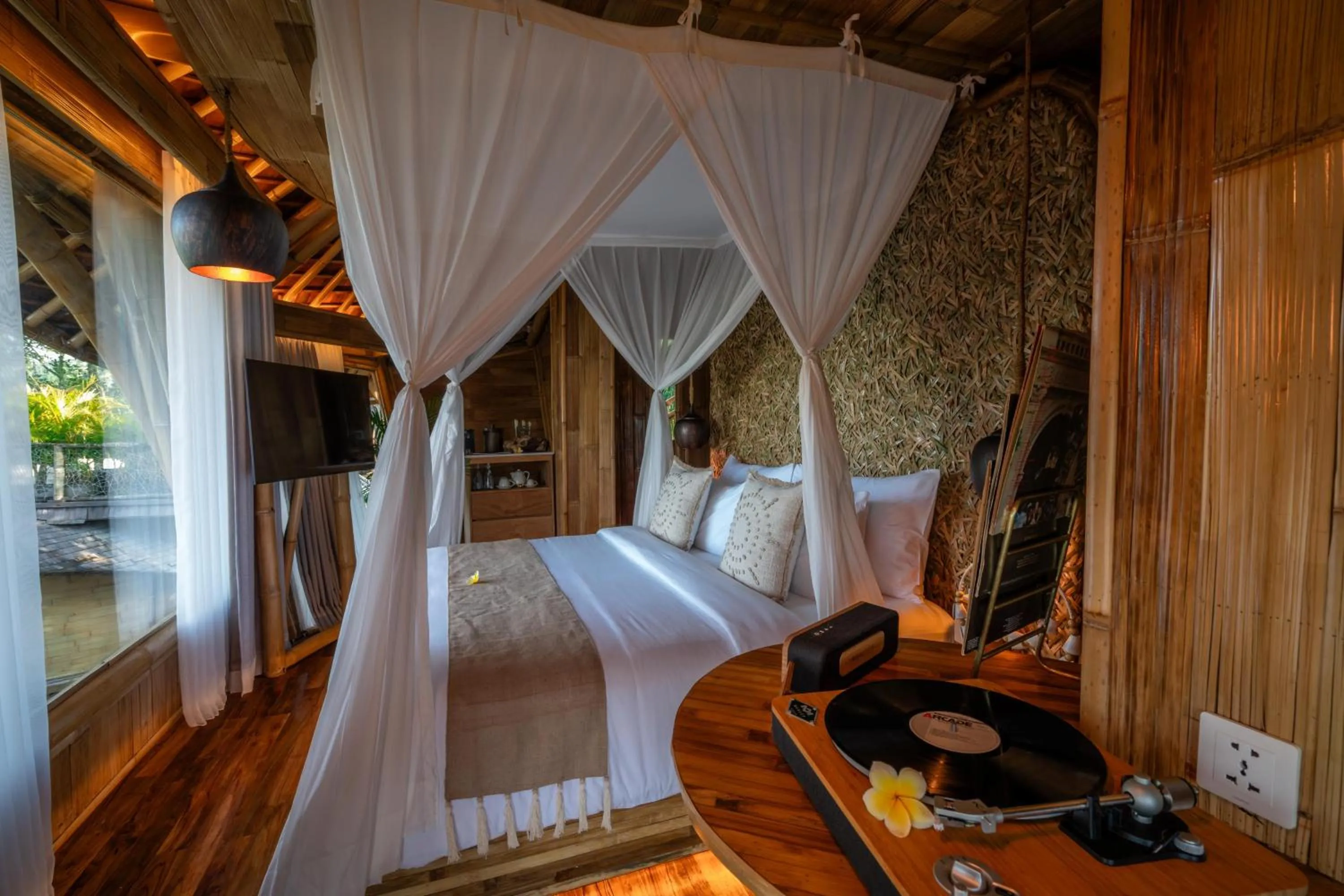 Bed in Bambootel Sawah View